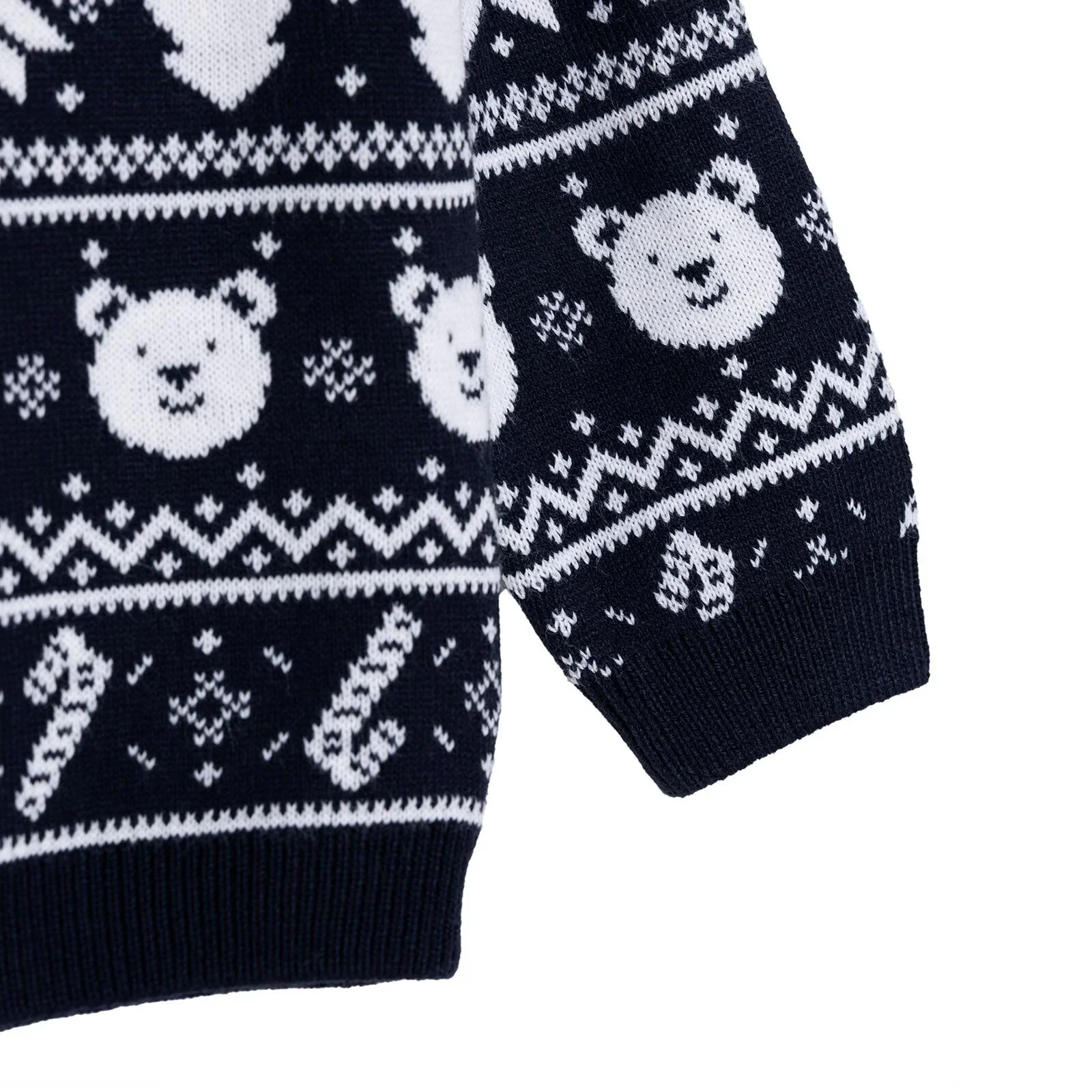 HelloBaby Christmas Baby Boy Snow Party Sweatshirt - Navy Blue - Image 5