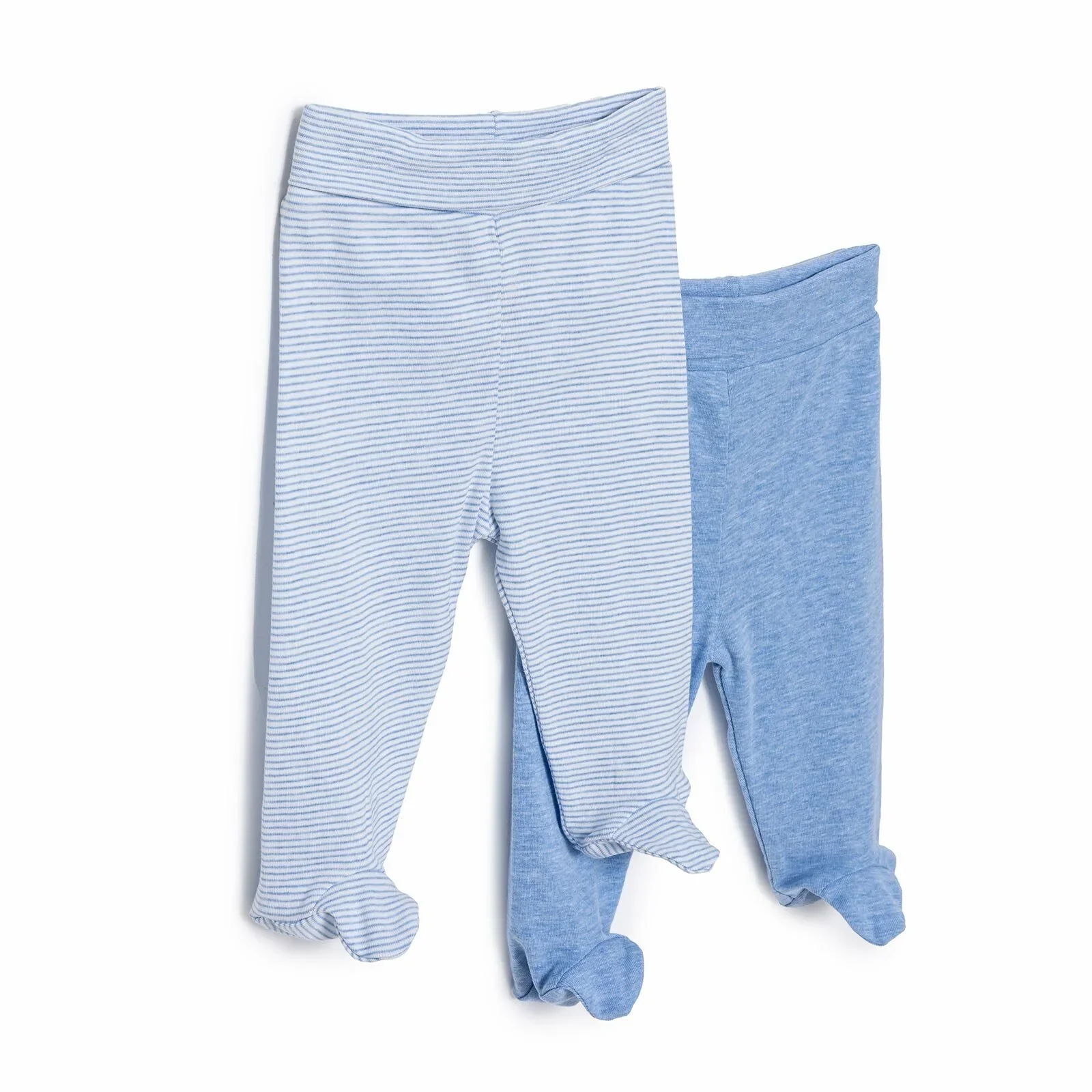 HelloBaby Unisex 2 Piece Footed Bottom - Blue - Image 3