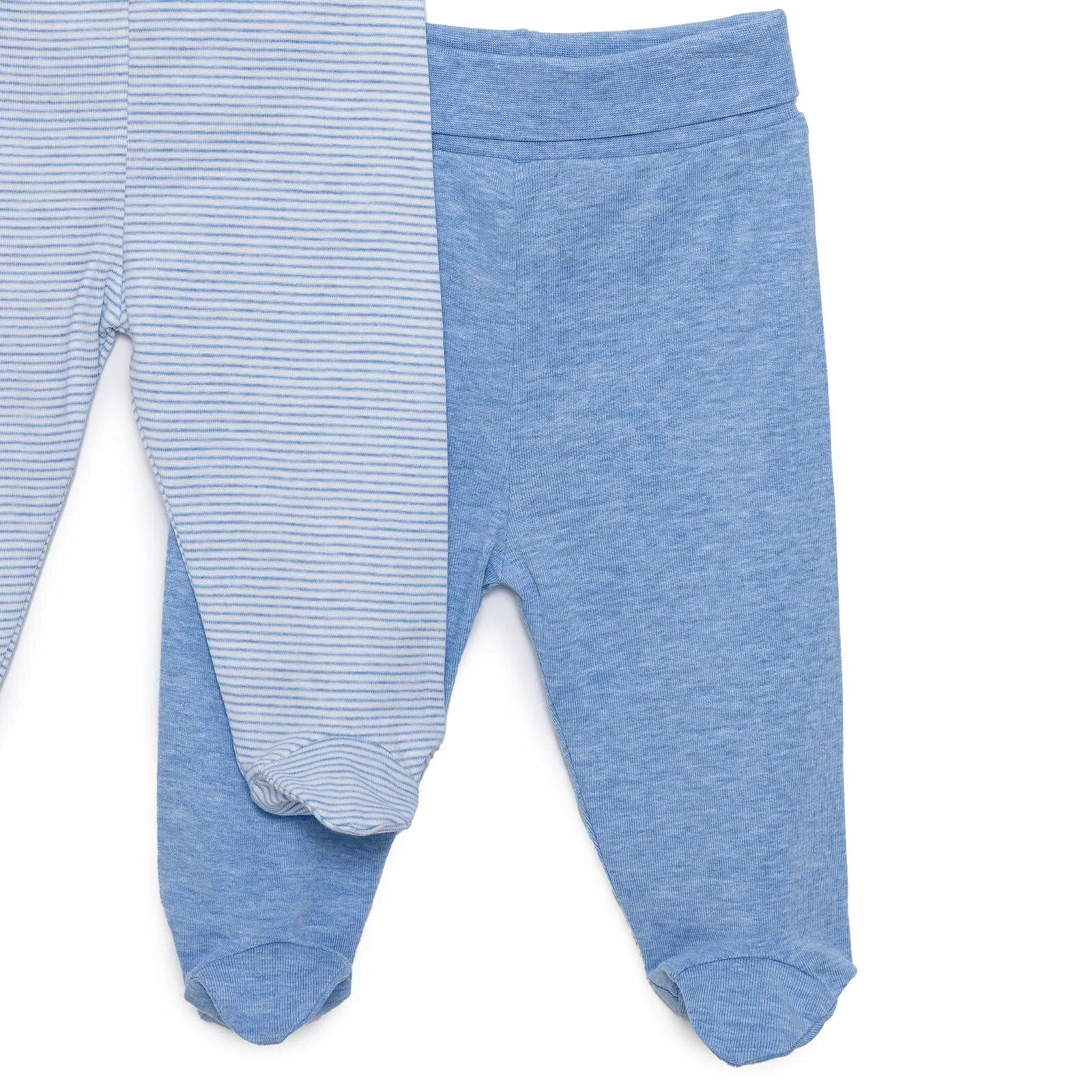 HelloBaby Unisex 2 Piece Footed Bottom - Blue - Image 5