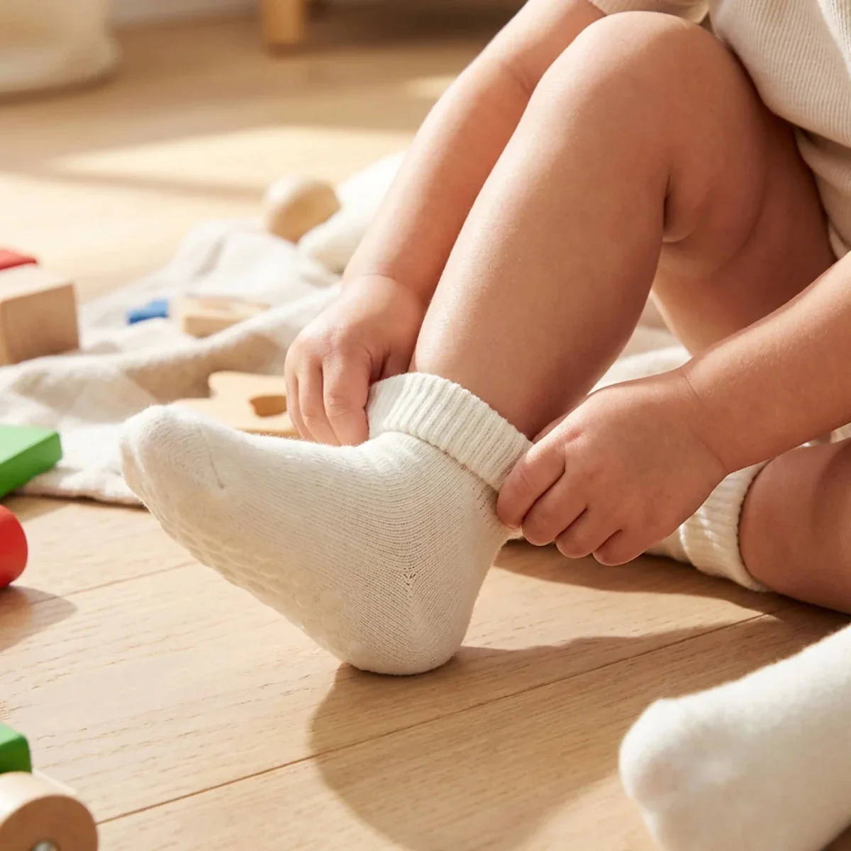 HelloBaby Unisex Pack of 3 Baby Socks None Cotton Rich - White - Image 3