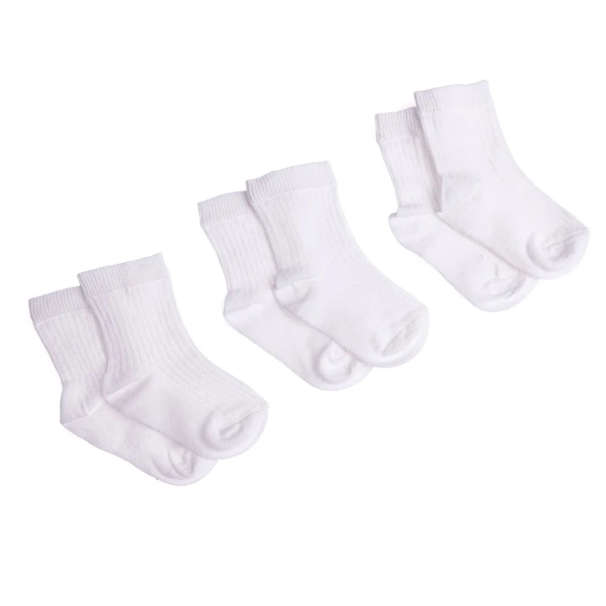 HelloBaby Unisex Baby Socks 3 Pack - White - Image 2