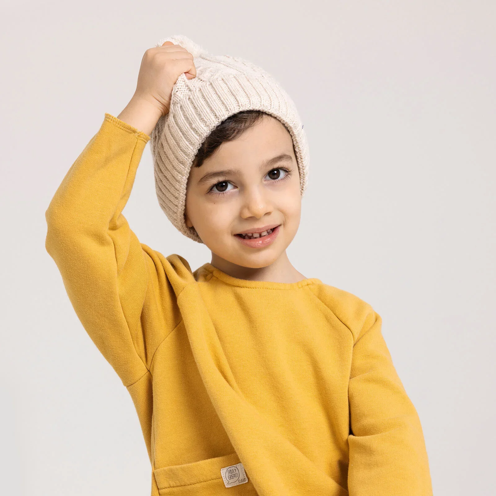 HelloBaby Unisex Beanie - Ecru - Image 3