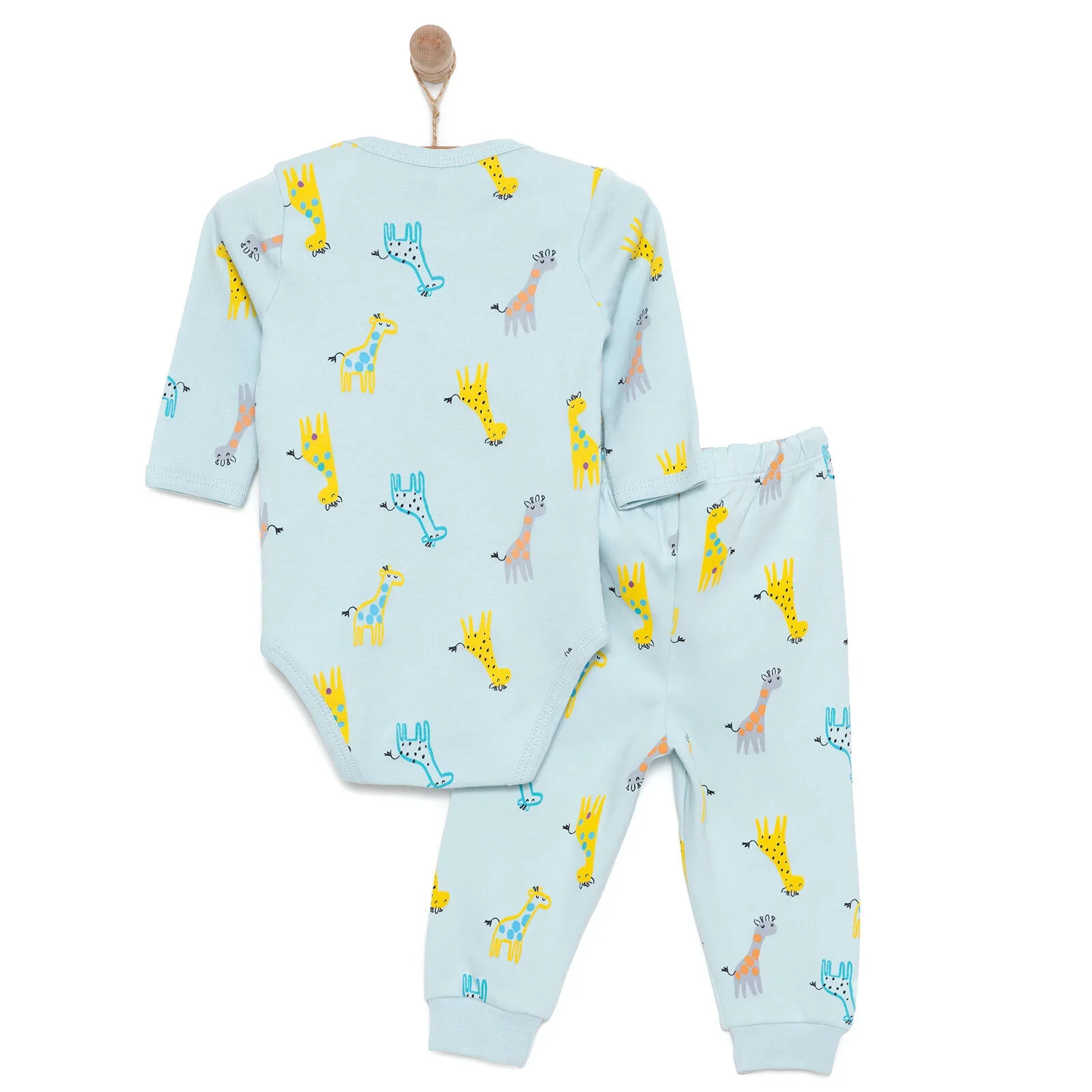 HelloBaby Unisex Body- Footless Bottom - Light Blue - Image 2