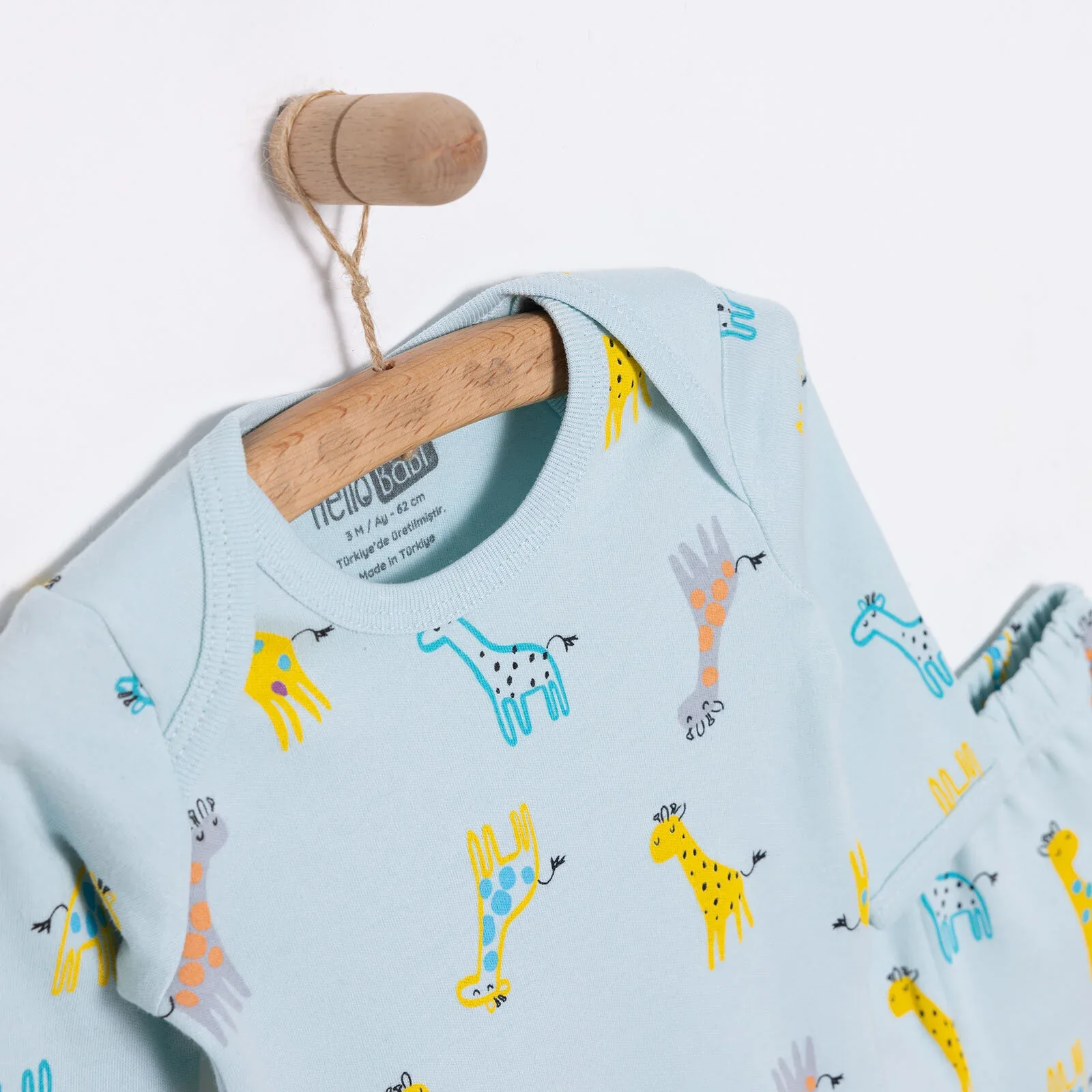 HelloBaby Unisex Body- Footless Bottom - Light Blue - Image 3