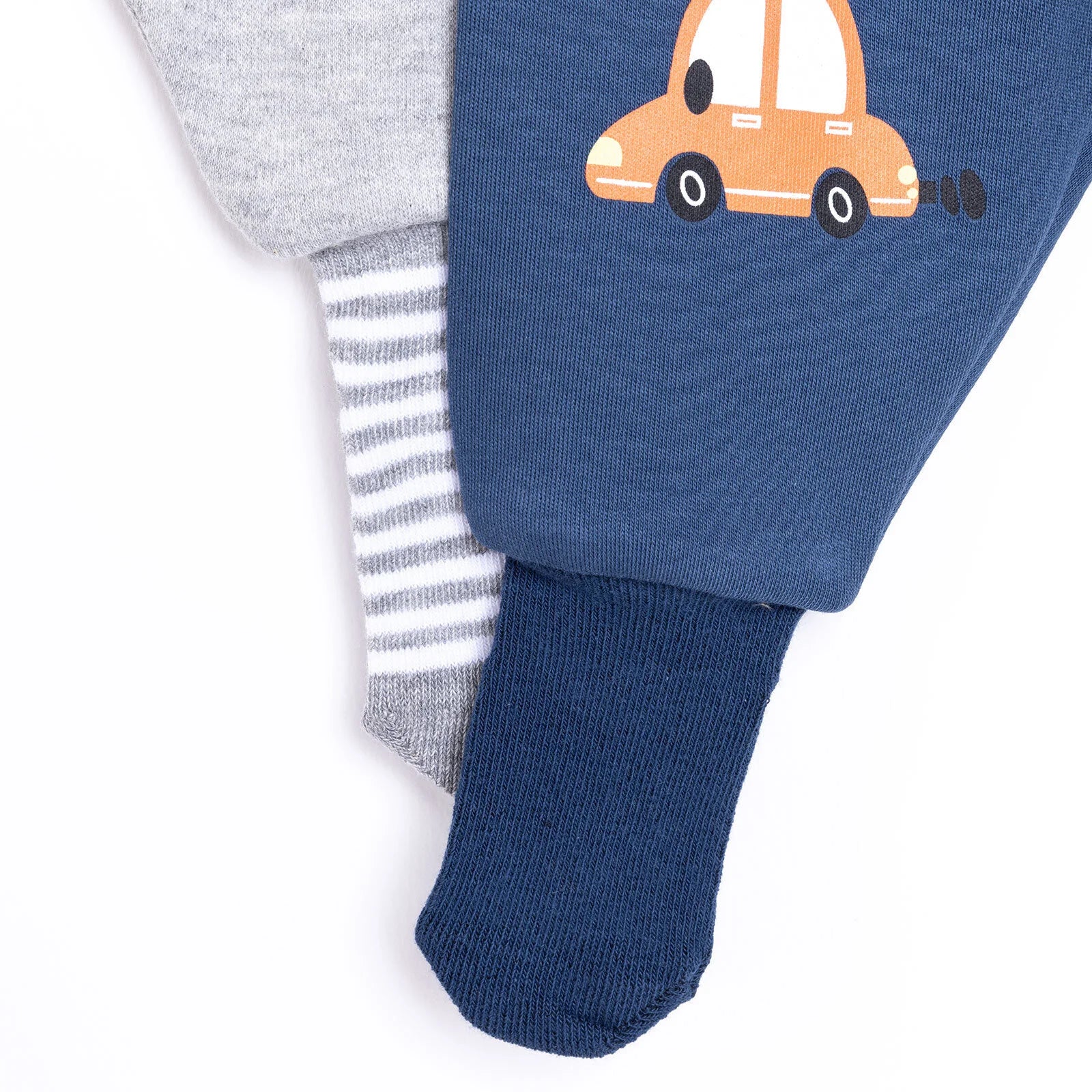 HelloBaby Unisex Footed Bottom 2 pcs - Navy Blue - Image 4