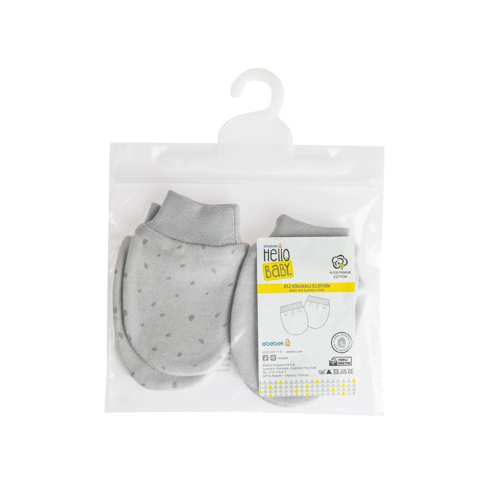 HelloBaby Unisex Mitten - Grey - Image 5