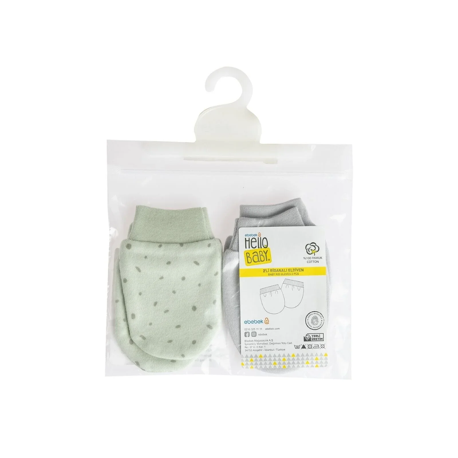 HelloBaby Unisex Mitten - Green - Image 3