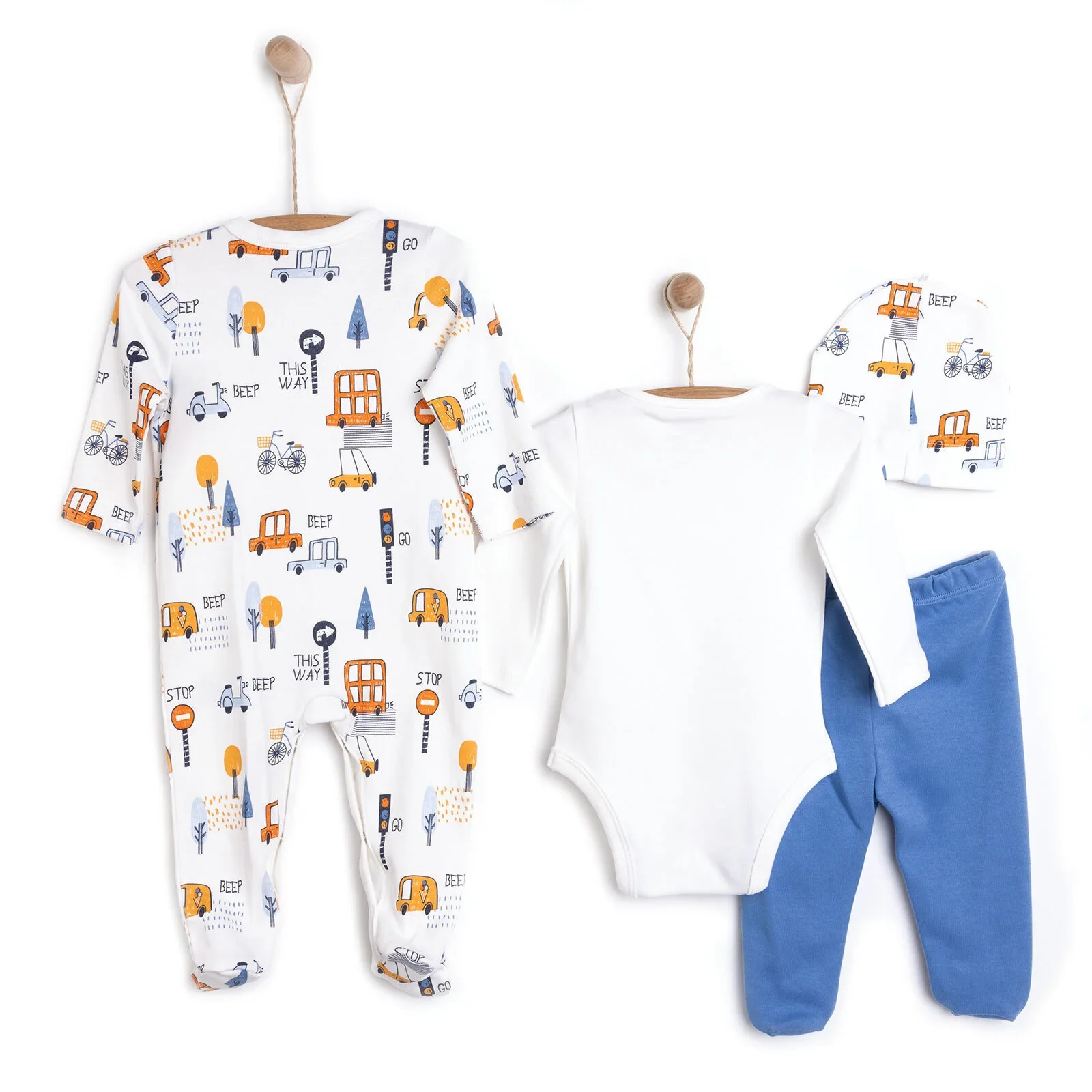HelloBaby Unisex Newborn Starter Set 4 pcs - Dark Blue - Image 2