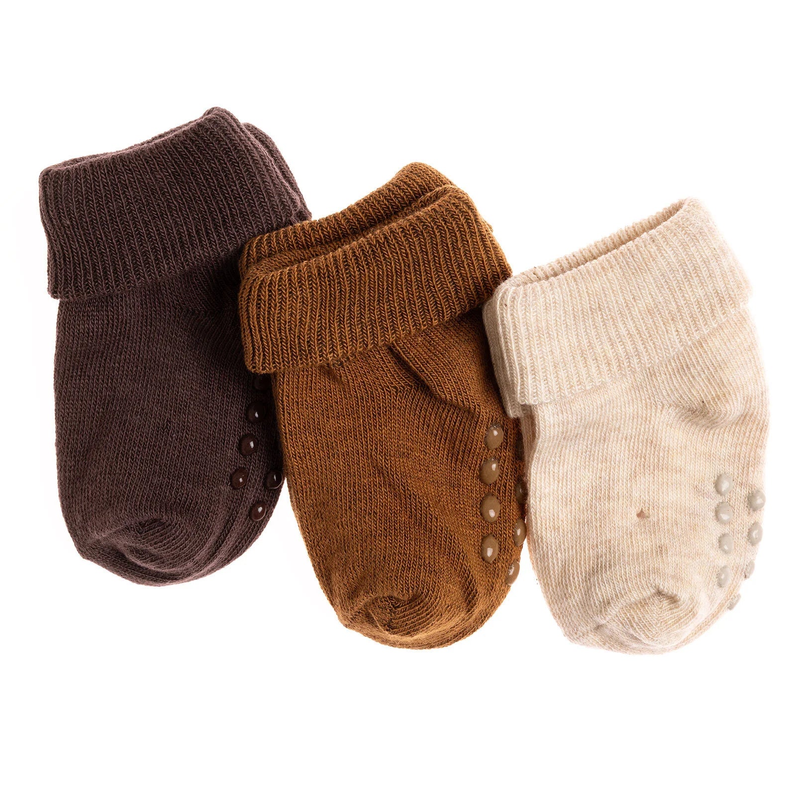 HelloBaby Unisex Pack of 3 Socks - Beige - Image 3