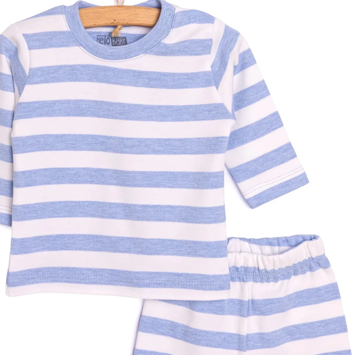 HelloBaby Unisex Sweatshirt-Footless Bottom - Blue - Image 3
