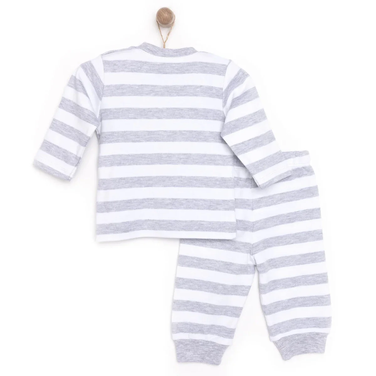 HelloBaby Unisex Sweatshirt-Footless Bottom - Snow Melange - Image 2