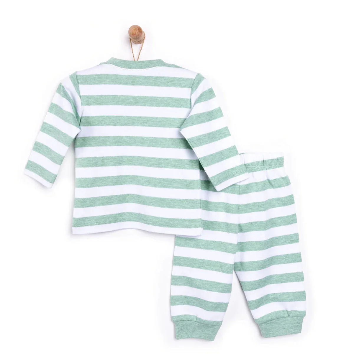 HelloBaby Unisex Sweatshirt-Footless Bottom - Green - Image 3