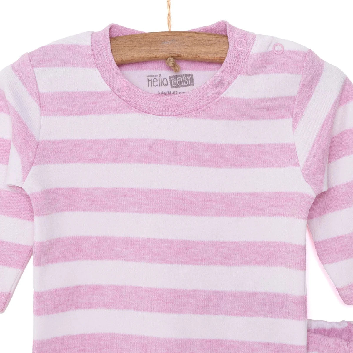 HelloBaby Unisex Sweatshirt-Footless Bottom - Light Pink - Image 3