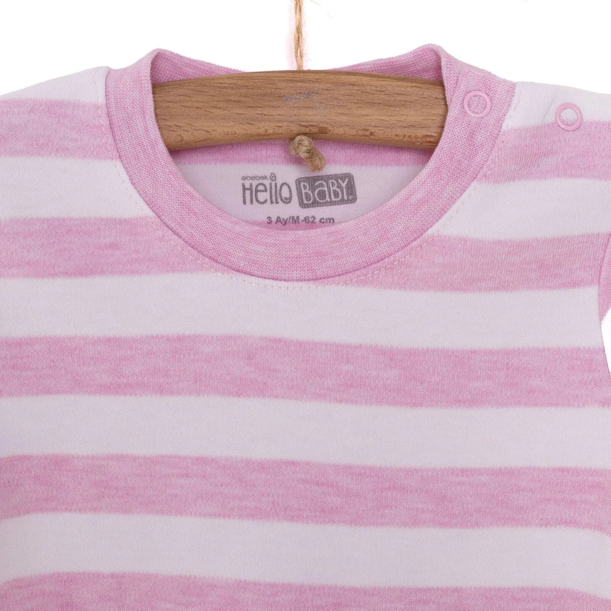 HelloBaby Unisex Sweatshirt-Footless Bottom - Light Pink - Image 6