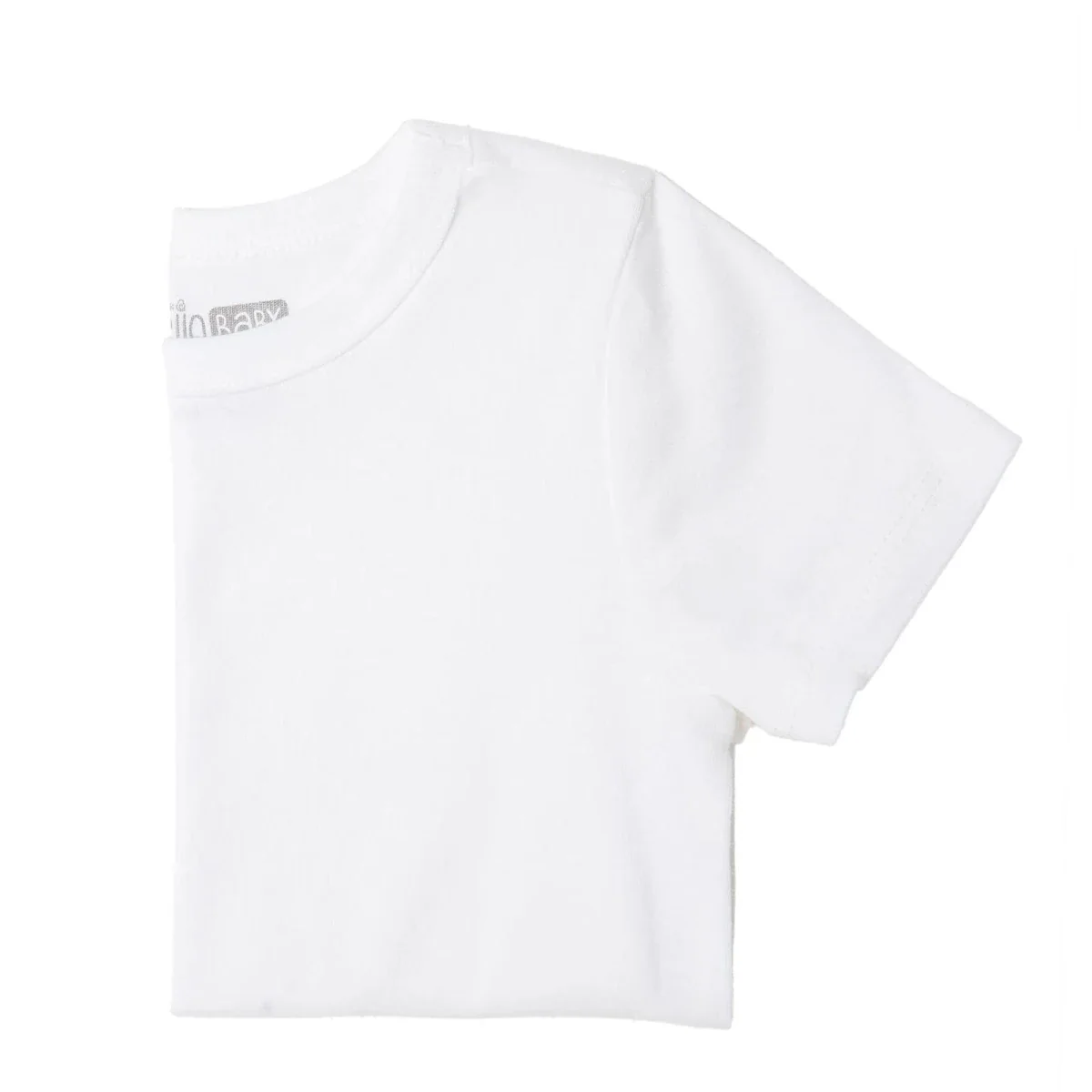 HelloBaby Unisex Undershirt Crew Neck Short Sleeve - White - Image 3