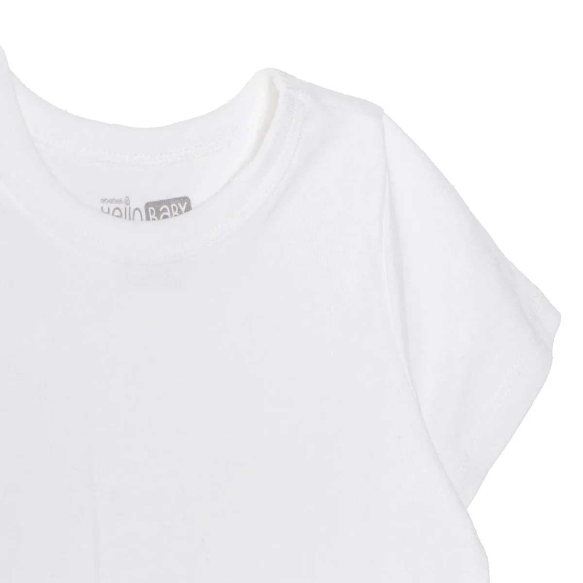 HelloBaby Unisex Undershirt Crew Neck Short Sleeve - White - Image 4