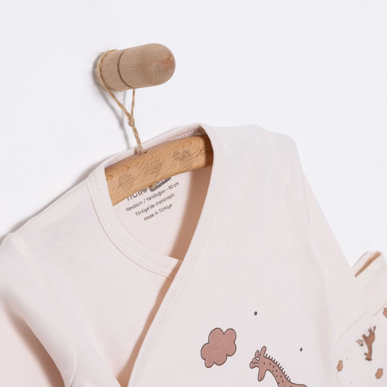HelloBaby Unisex Wrapover Top-Footed Bottom - Beige - Image 3