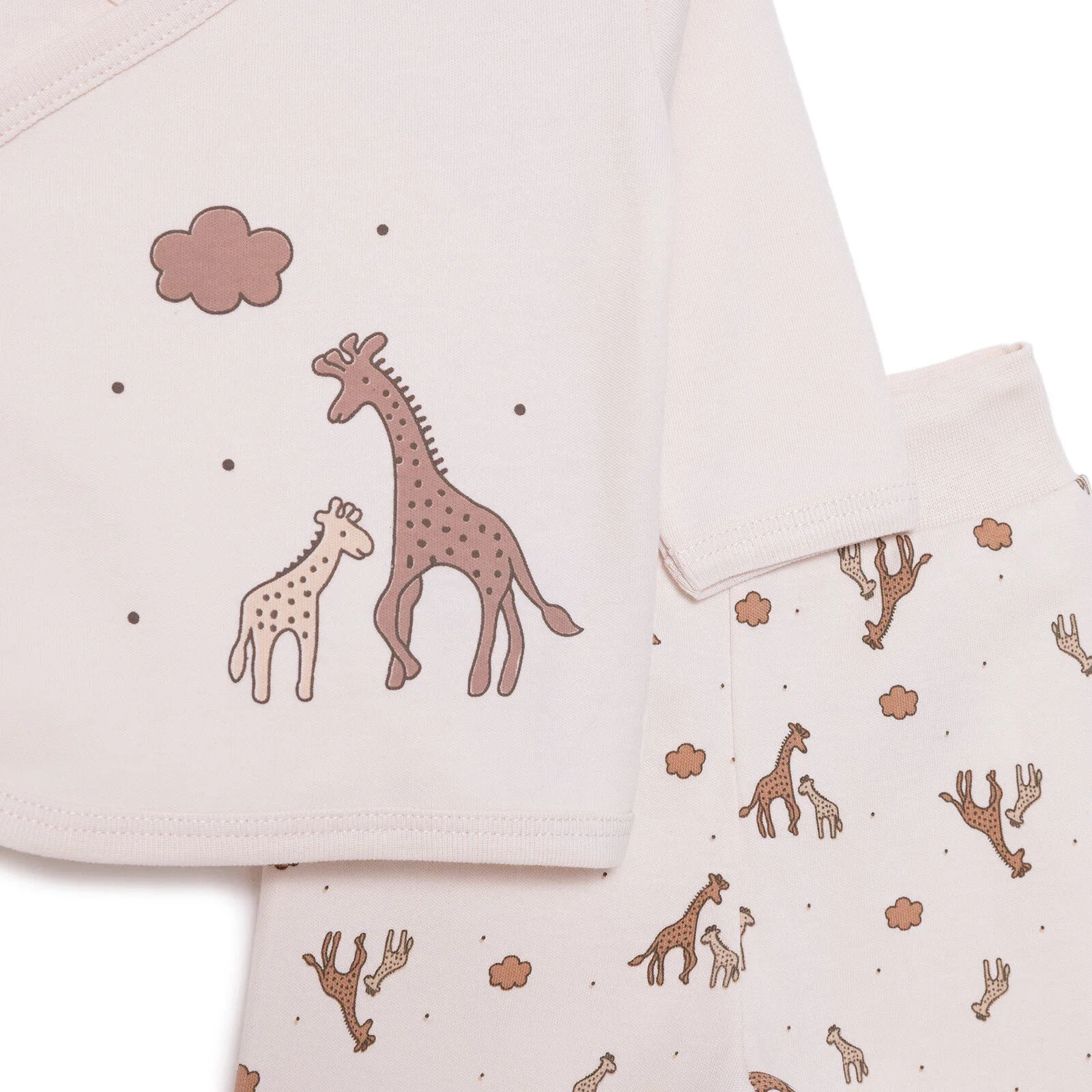 HelloBaby Unisex Wrapover Top-Footed Bottom - Beige - Image 4