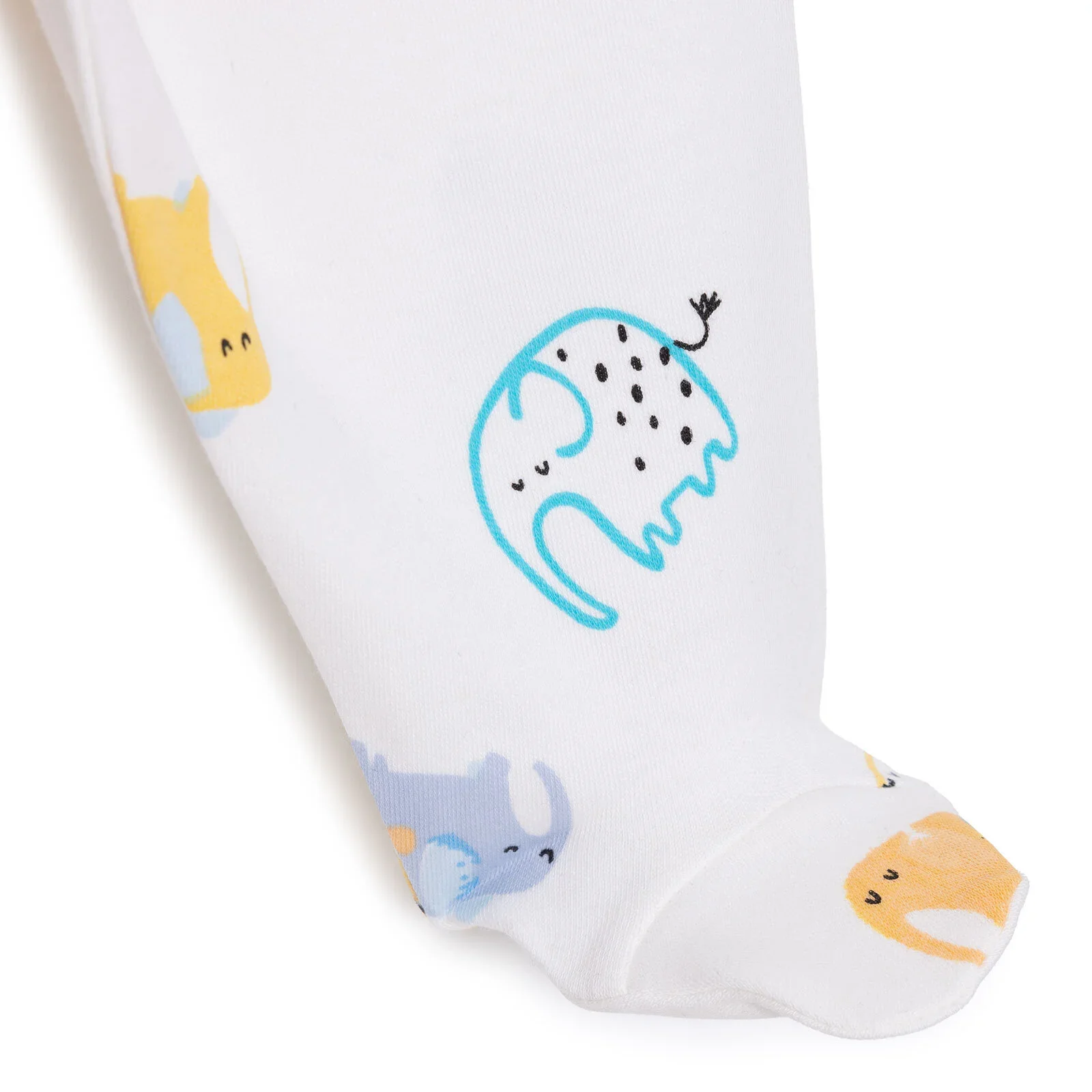 HelloBaby Unisex Wrapover Top-Footed Bottom - Ecru - Image 6