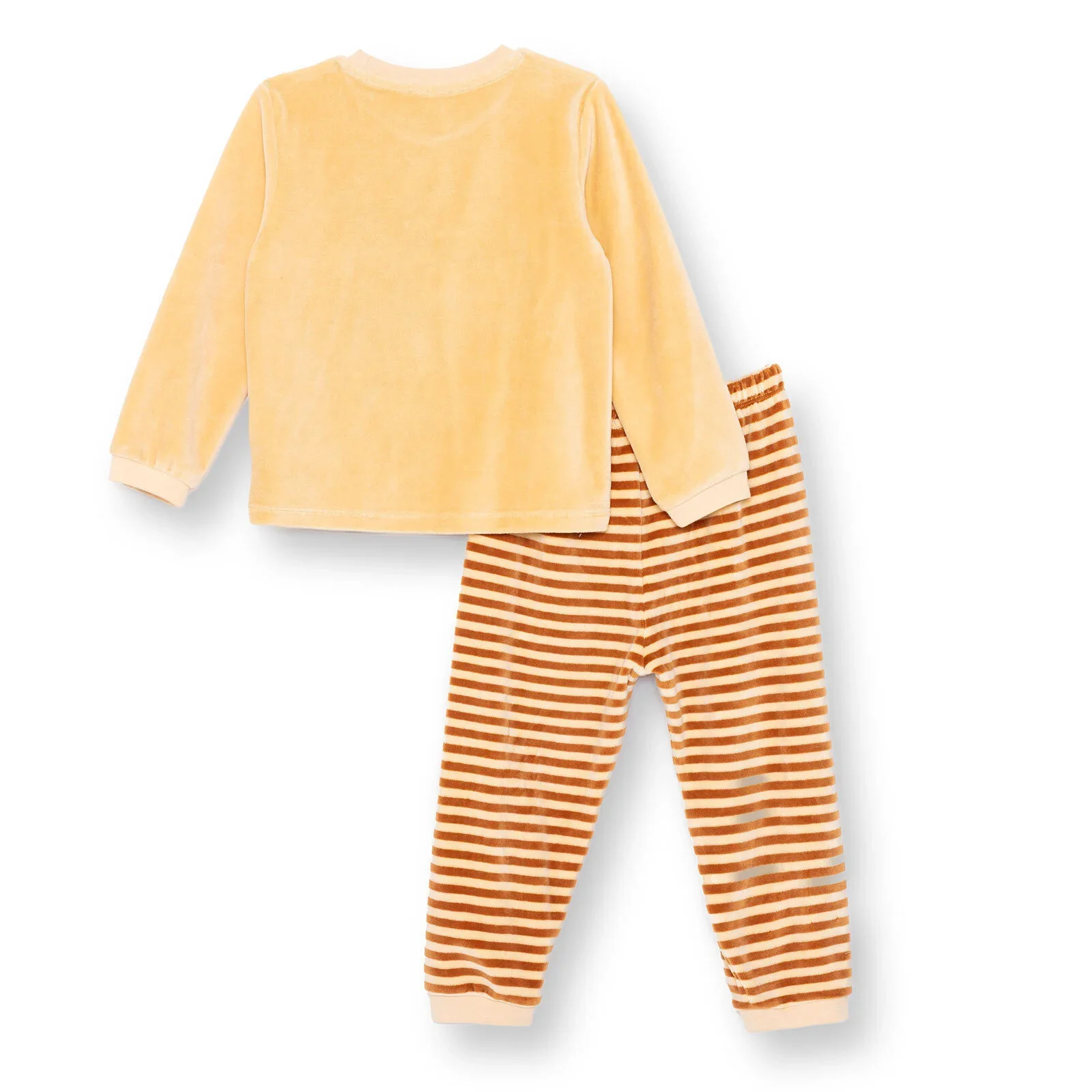 HelloBaby Velvet Pyjama Set - Light Brown - Image 2