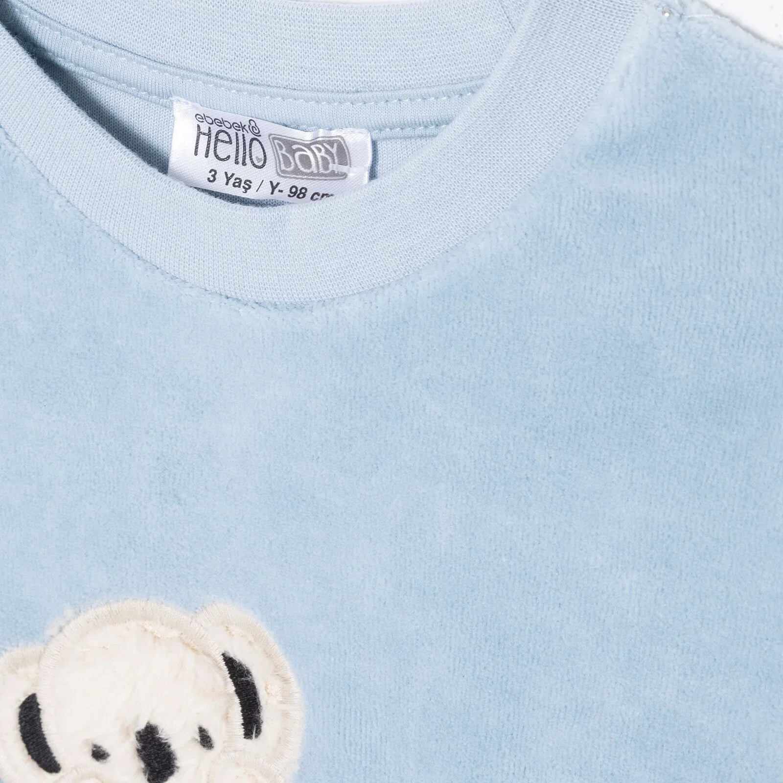 HelloBaby Velvet Pyjamas Set - Blue - Image 3