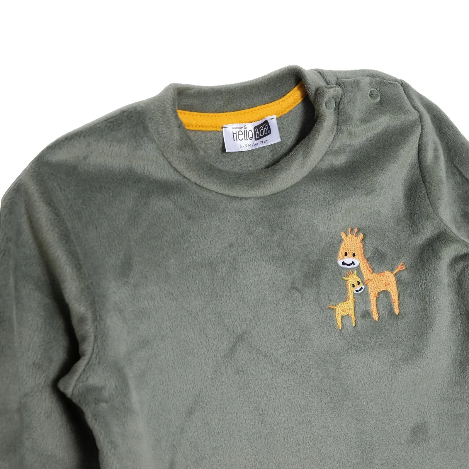 HelloBaby Velvet Pyjamas Set - Green - Image 3