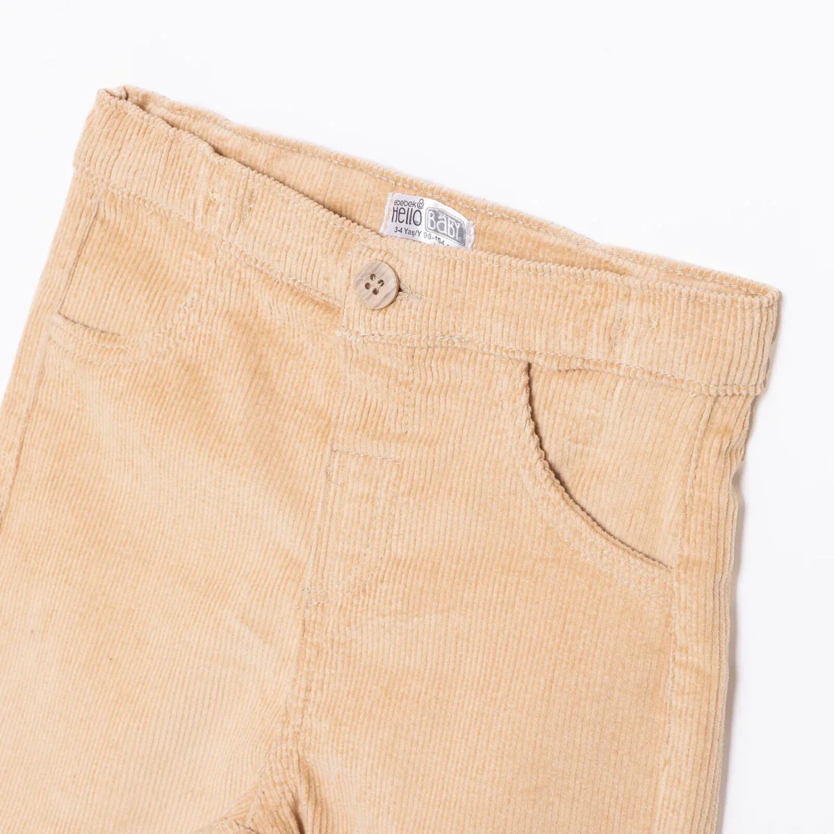 HelloBaby Velvet Trousers - Light Brown - Image 3