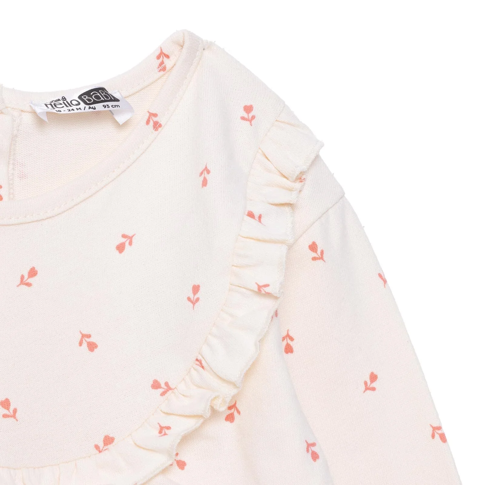 HelloBaby Winter Cherry Dress - Ecru Printed - Image 3