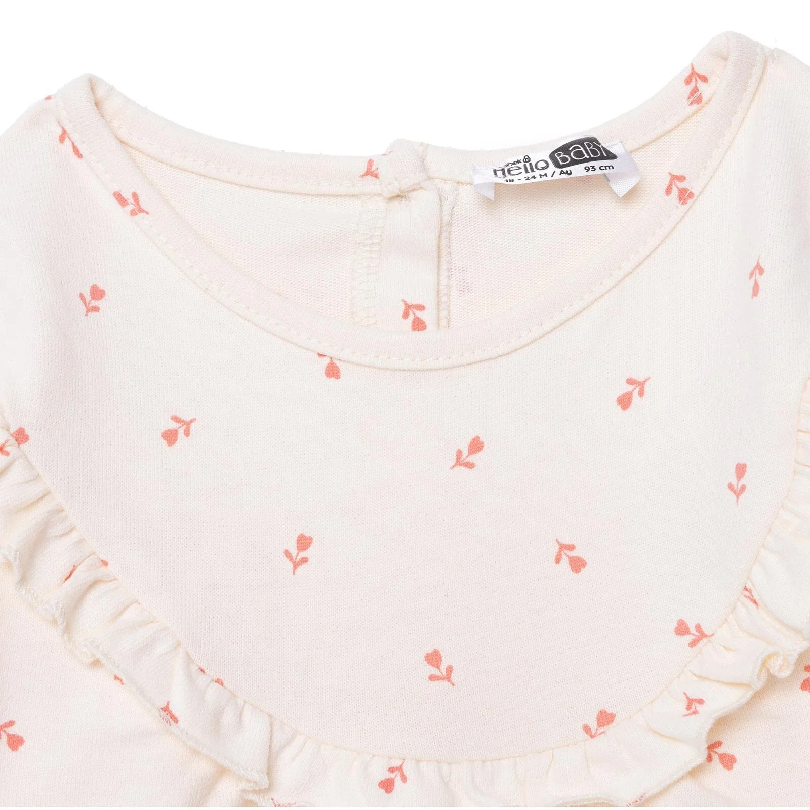 HelloBaby Winter Cherry Dress - Ecru Printed - Image 7
