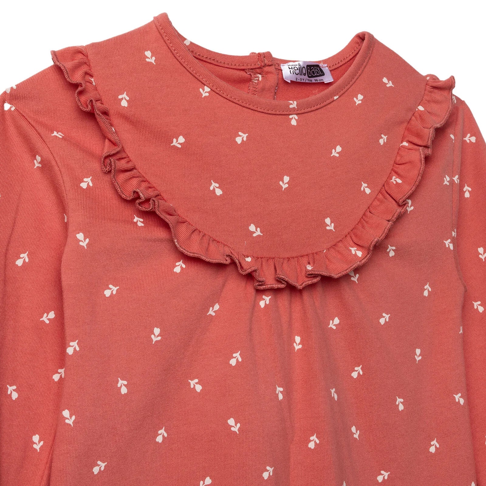 HelloBaby Wintrt Cherry Dress - Coral Printed - Image 4