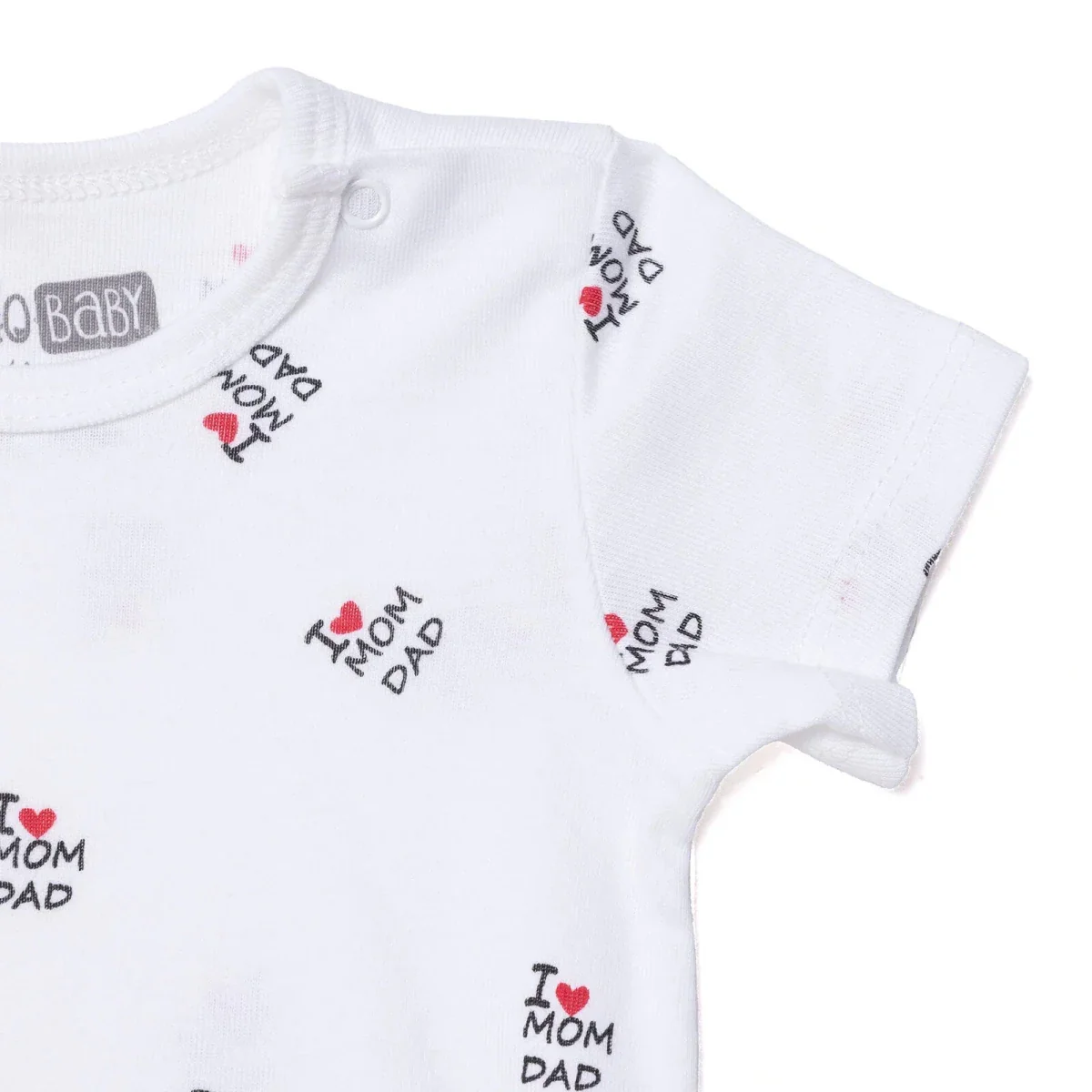 HelloBabyys Short-Sleevedysuit Envelope Neck Short Sleeve - Ecru - Image 4