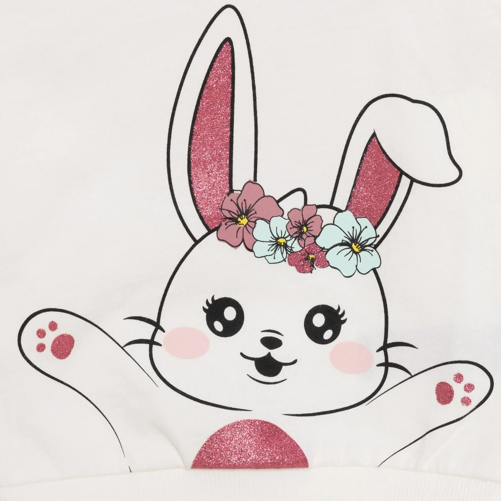 HelloBaby Baby Girl Rabbit Printed Sweatshirt - Ecru - Image 3