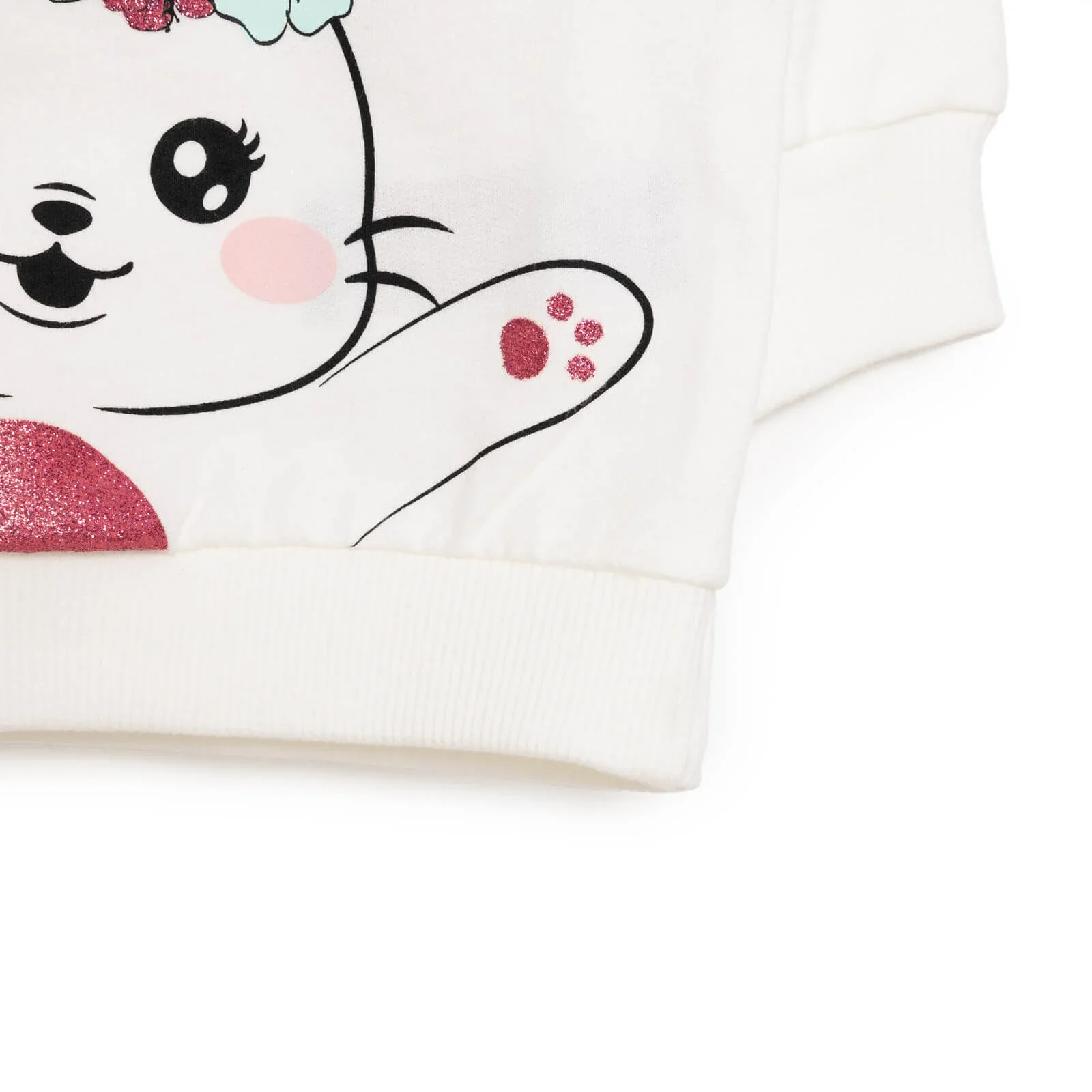 HelloBaby Baby Girl Rabbit Printed Sweatshirt - Ecru - Image 6