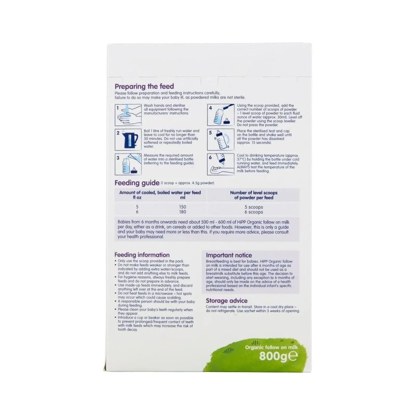 Hipp Organic 2 Follow On Milk Formula 6+ months 800g - Image 3