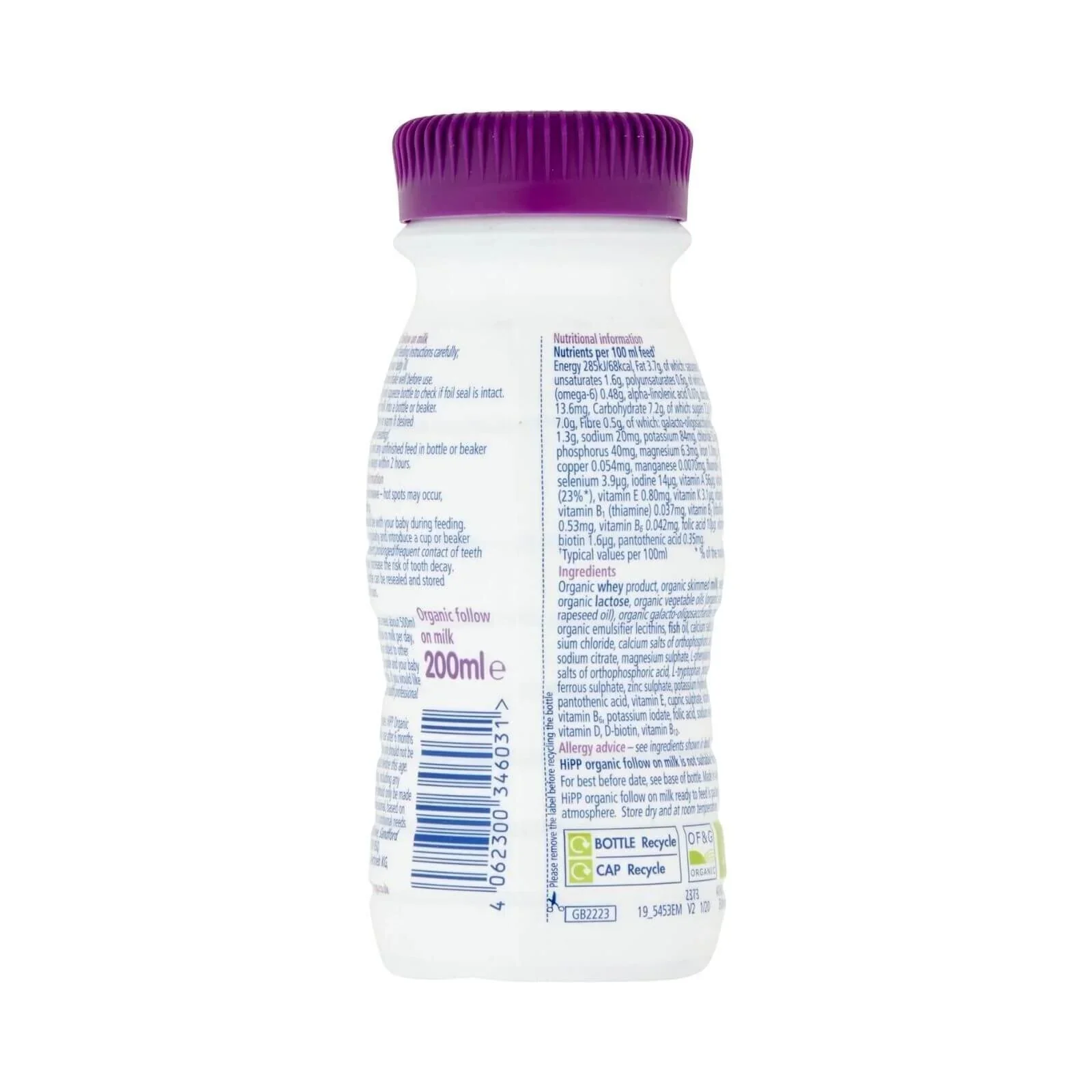 HiPP Organic 2 Follow On Ready to Feed Liquid Milk 6+ months 200ml - Image 2