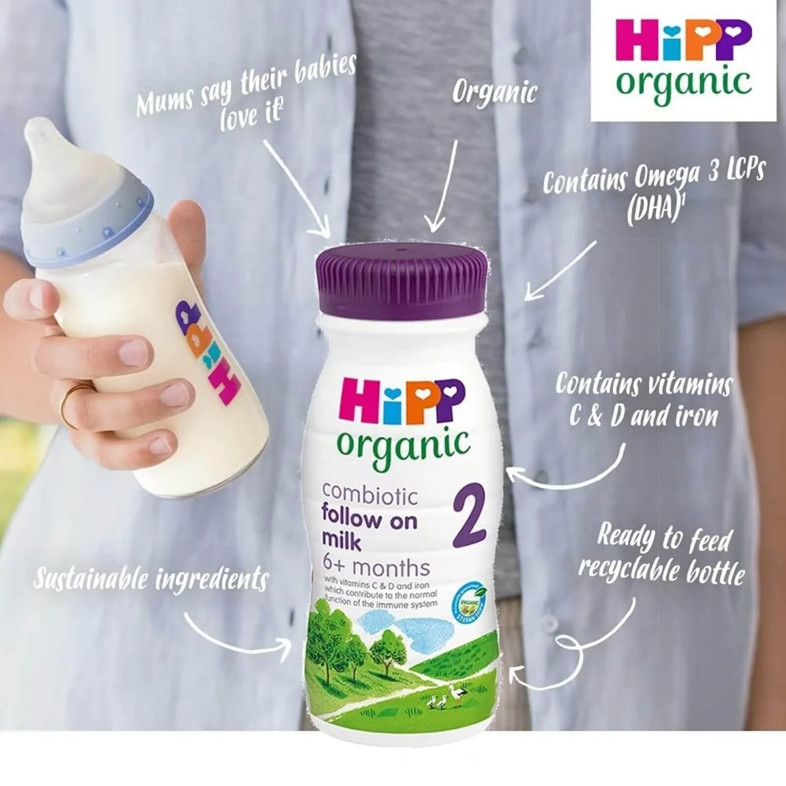 HiPP Organic 2 Follow On Ready to Feed Liquid Milk 6+ months 200ml - Image 5