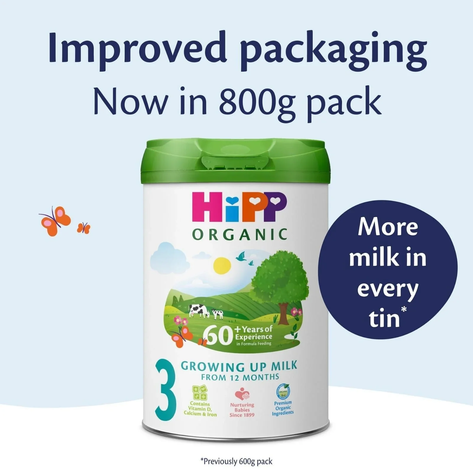 HiPP Organic 3 Growing up Baby Milk Formula from 12+ months 800g - Image 3