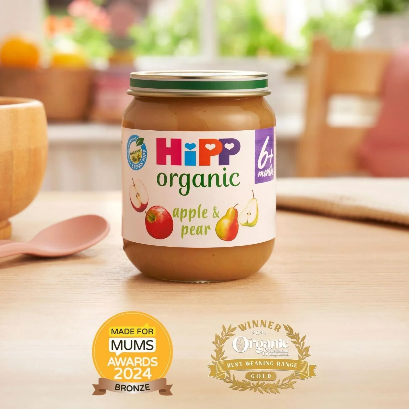 HiPP Organic Apple & Pear Jar 6+ months 125g - Image 2
