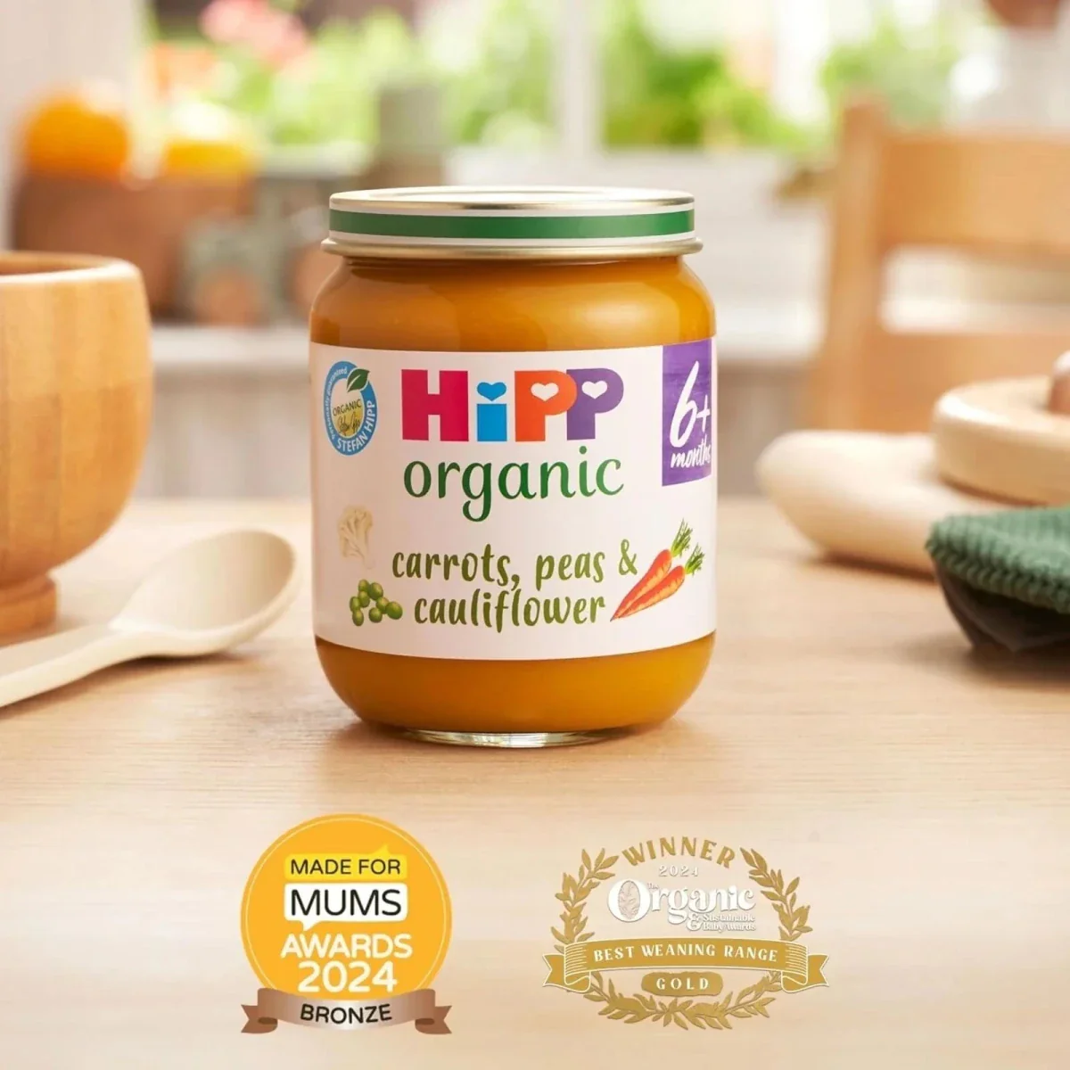 HiPP Organic Carrots Peas & Cauliflower Jar 6+ months 125g - Image 2