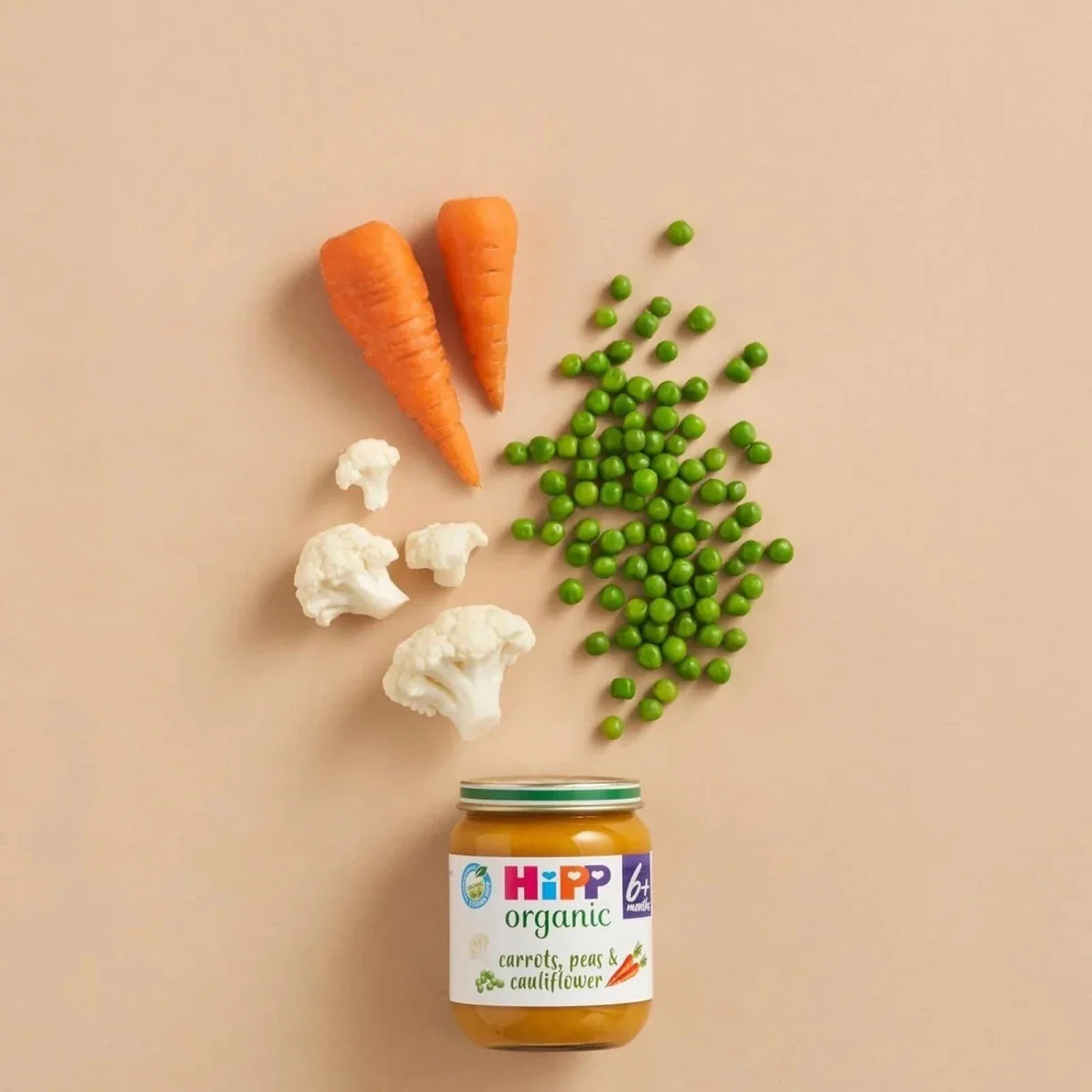 HiPP Organic Carrots Peas & Cauliflower Jar 6+ months 125g - Image 3