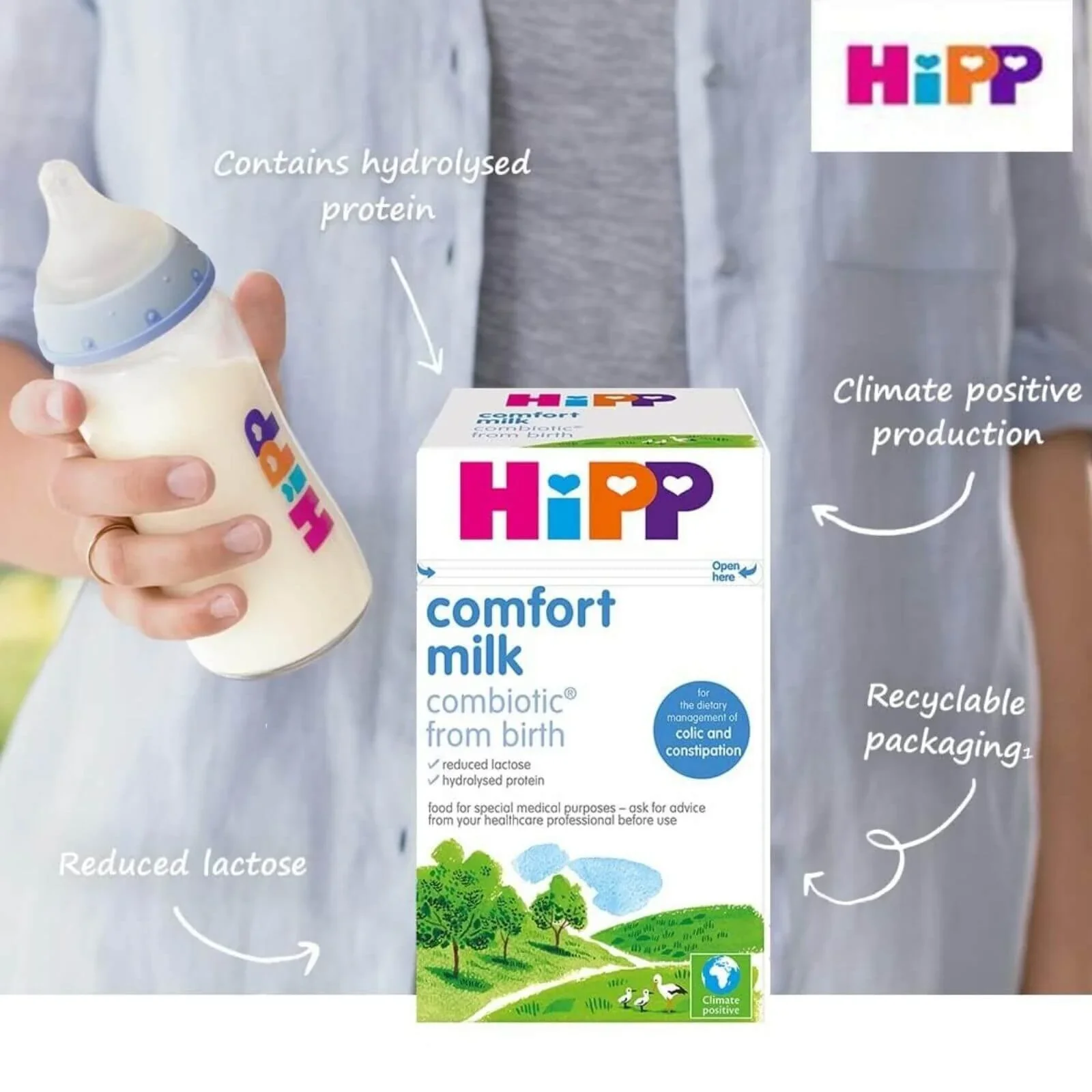 Hipp Organic Comfort Baby Milk Formula from Birth 800g - Image 3