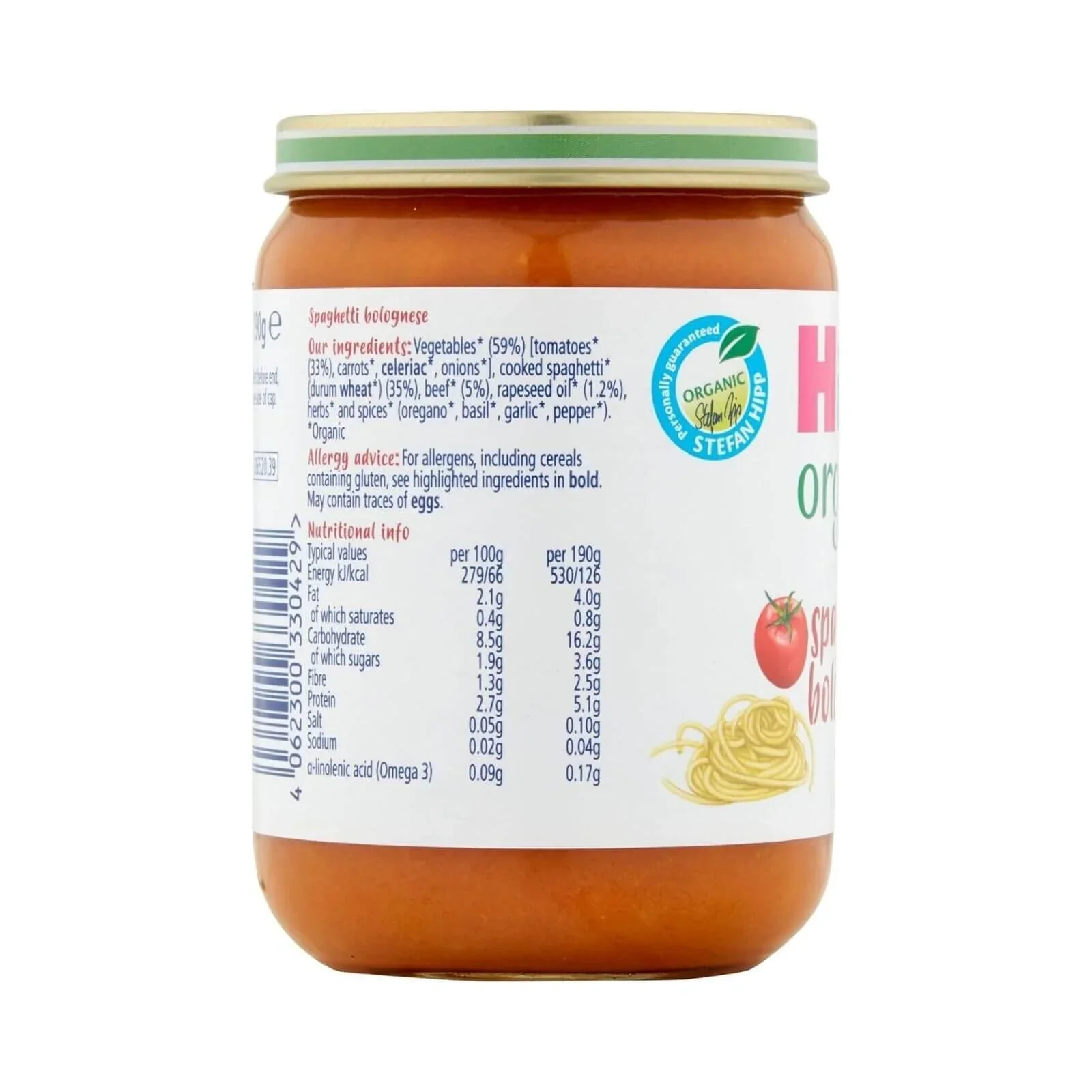HiPP Organic Spaghetti Bolognese Baby Food Jar 7+ months 190g - Image 4