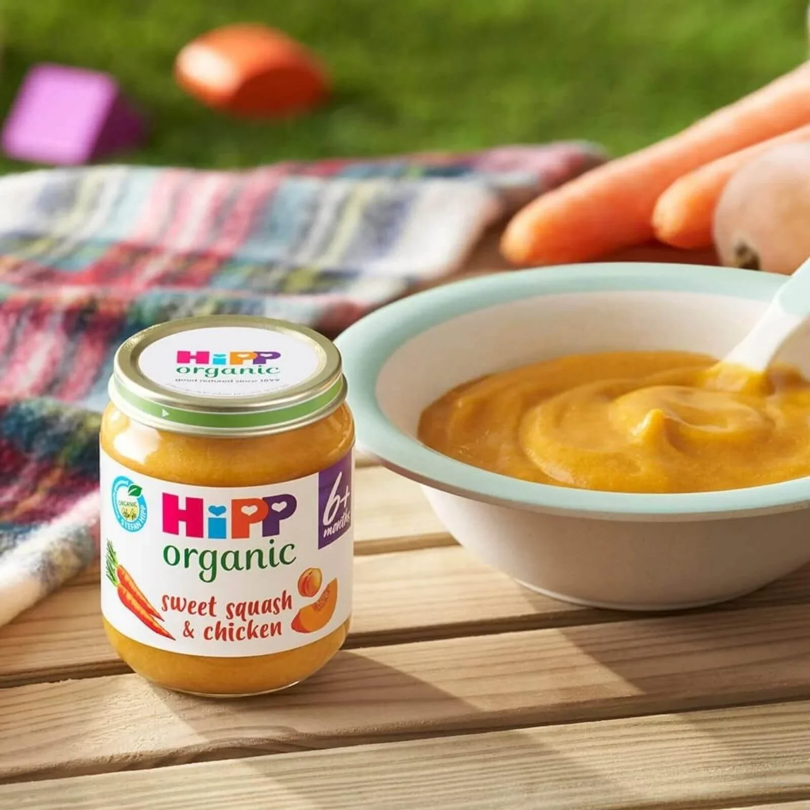 HiPP Organic Sweet Squash & Chicken Baby Food Jar 6+ months 125g - Image 3