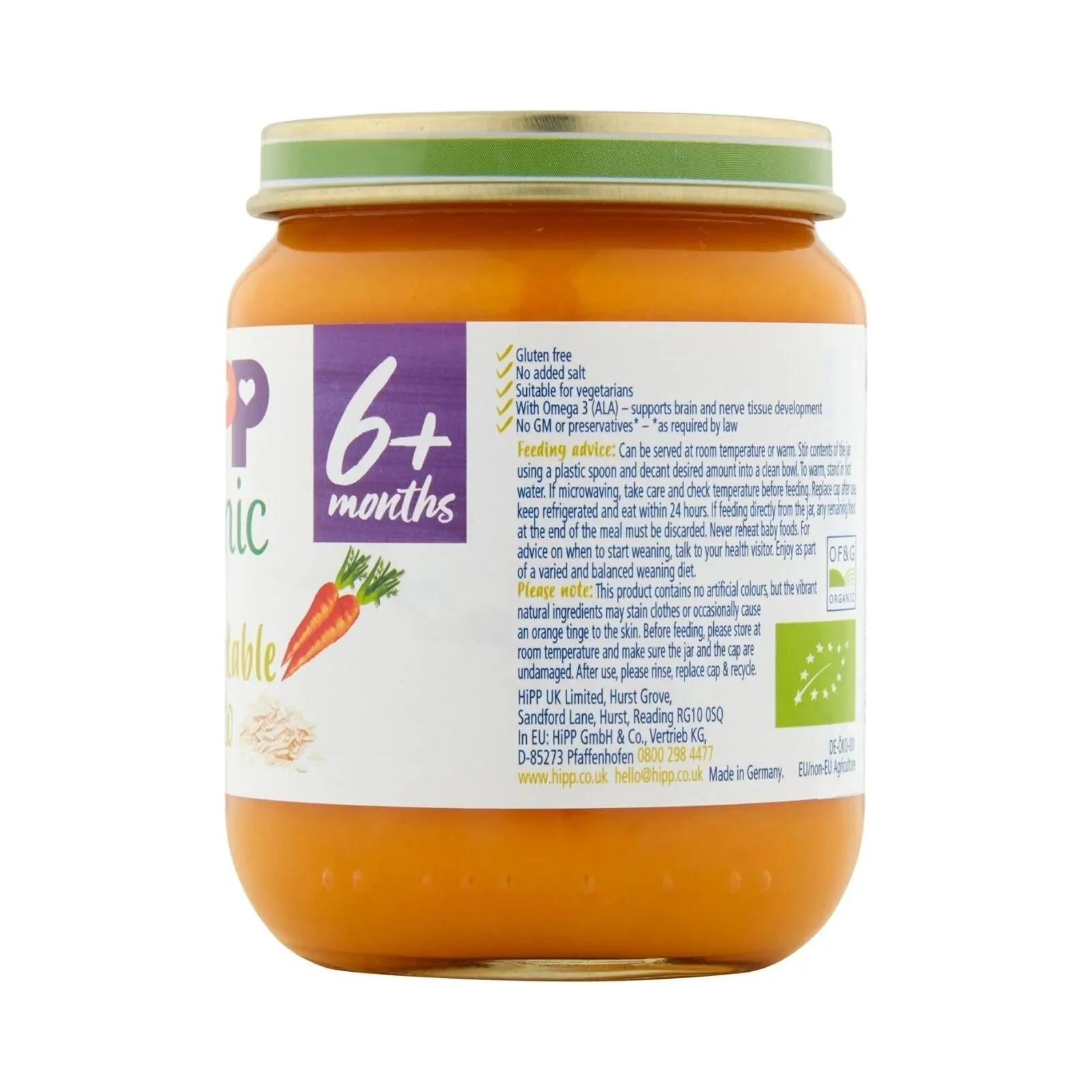 HiPP Organic Tasty Vegetable Risotto Baby Food Jar 6+ months 125g - Image 3
