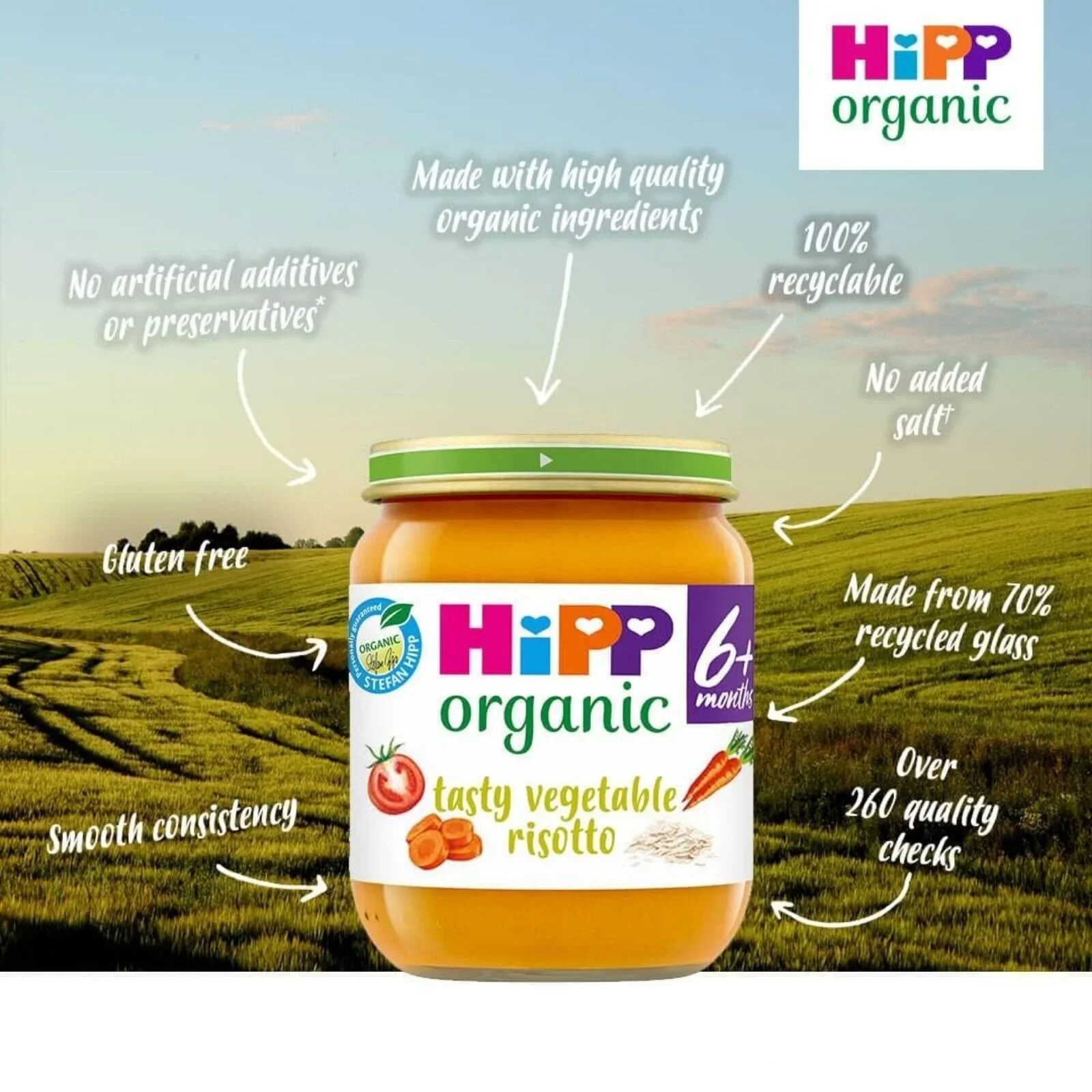 HiPP Organic Tasty Vegetable Risotto Baby Food Jar 6+ months 125g - Image 5