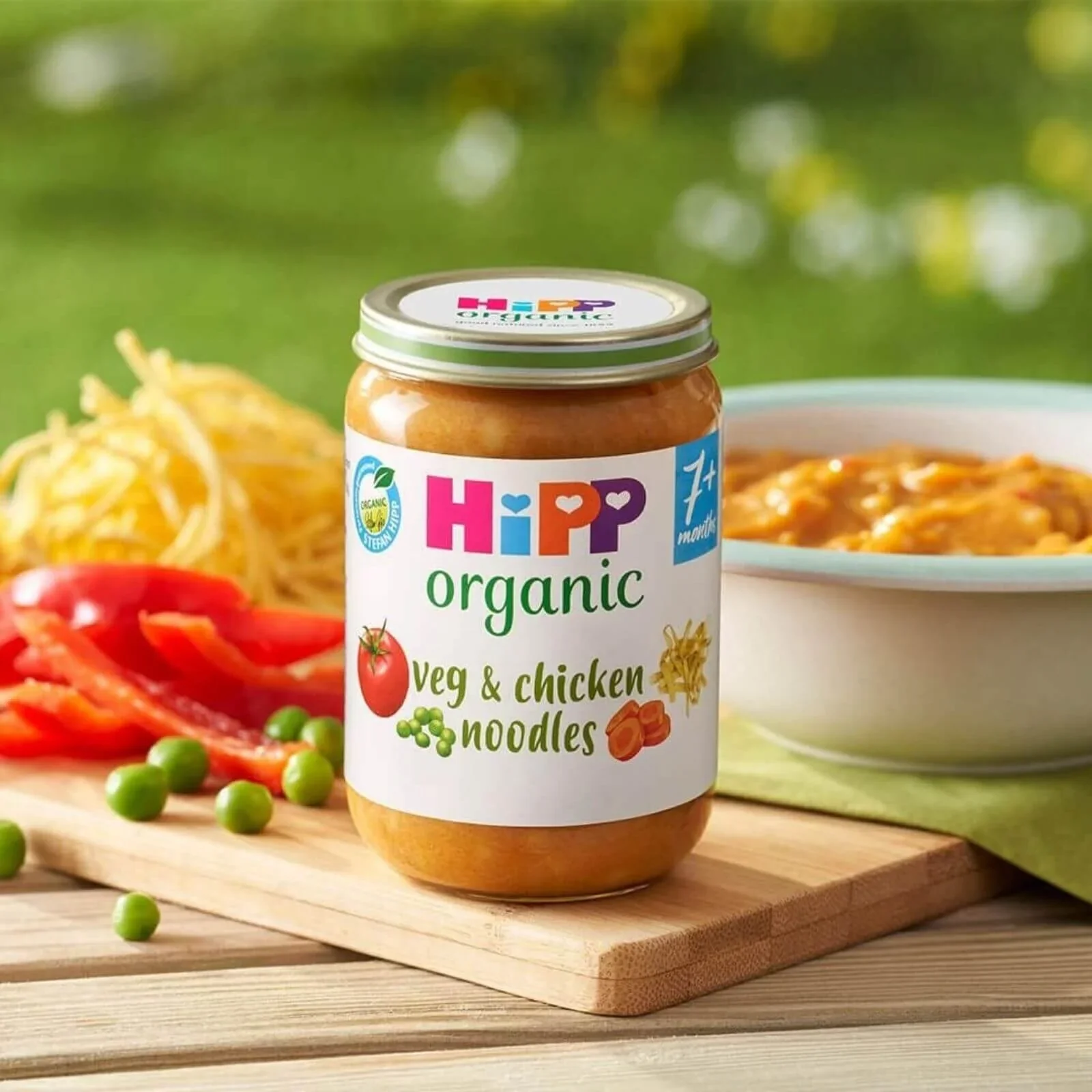 HiPP Organic Vegetables & Chicken Noodles Baby Food Jar 7+ months 190g - Image 3