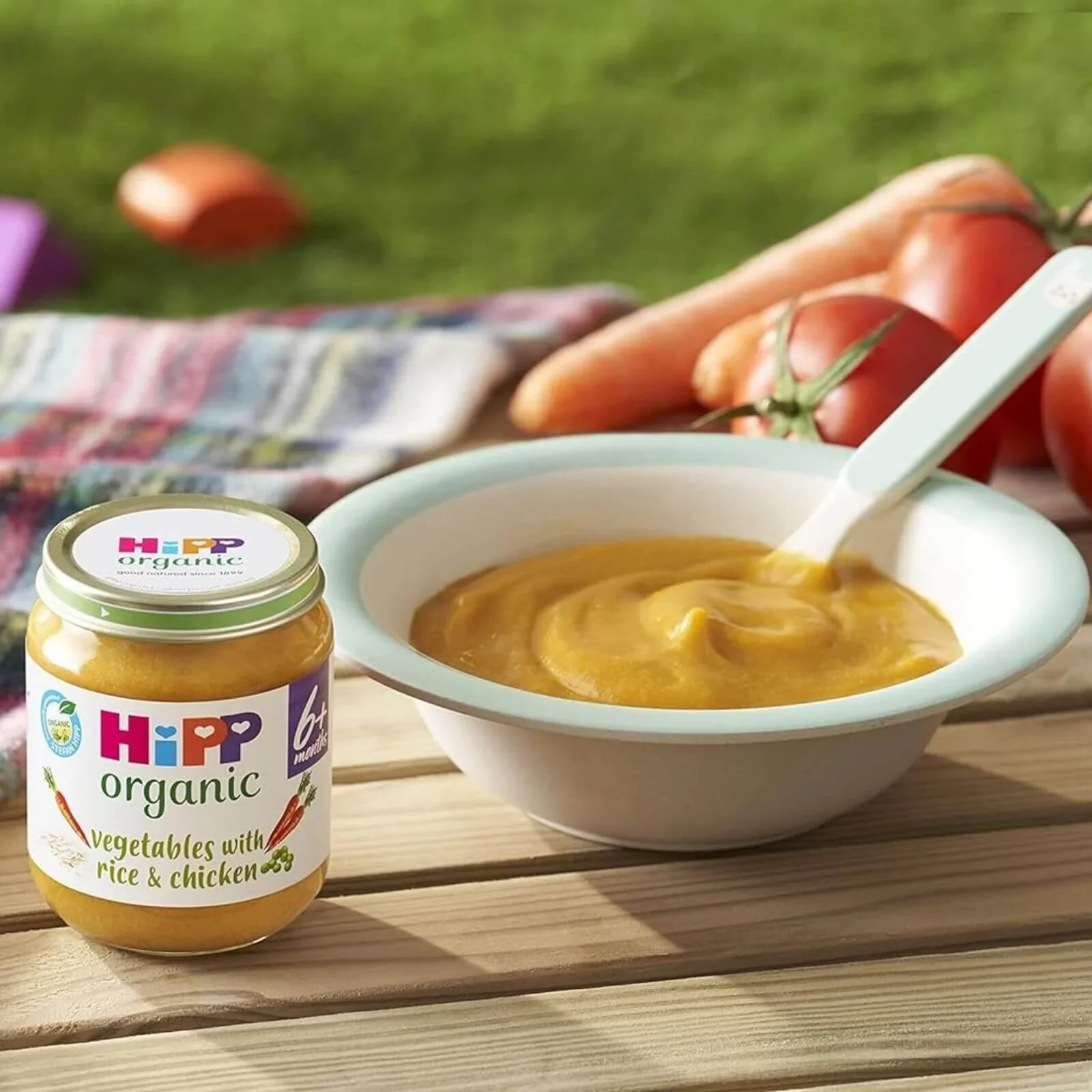 HiPP Organic Vegetables with Rice & Chicken Baby Food Jar 6+ months 125g - Image 2