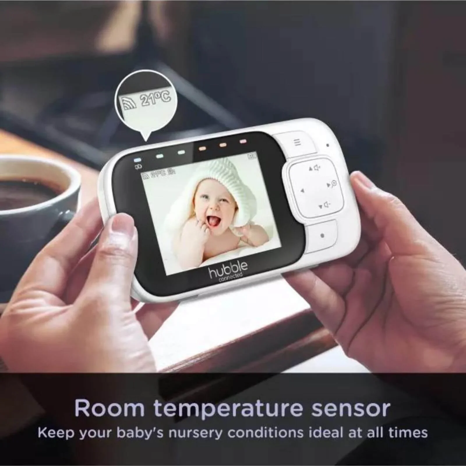 Hubble Nursery Pal Essentials 2.8" Video Baby Monitor White - Image 5