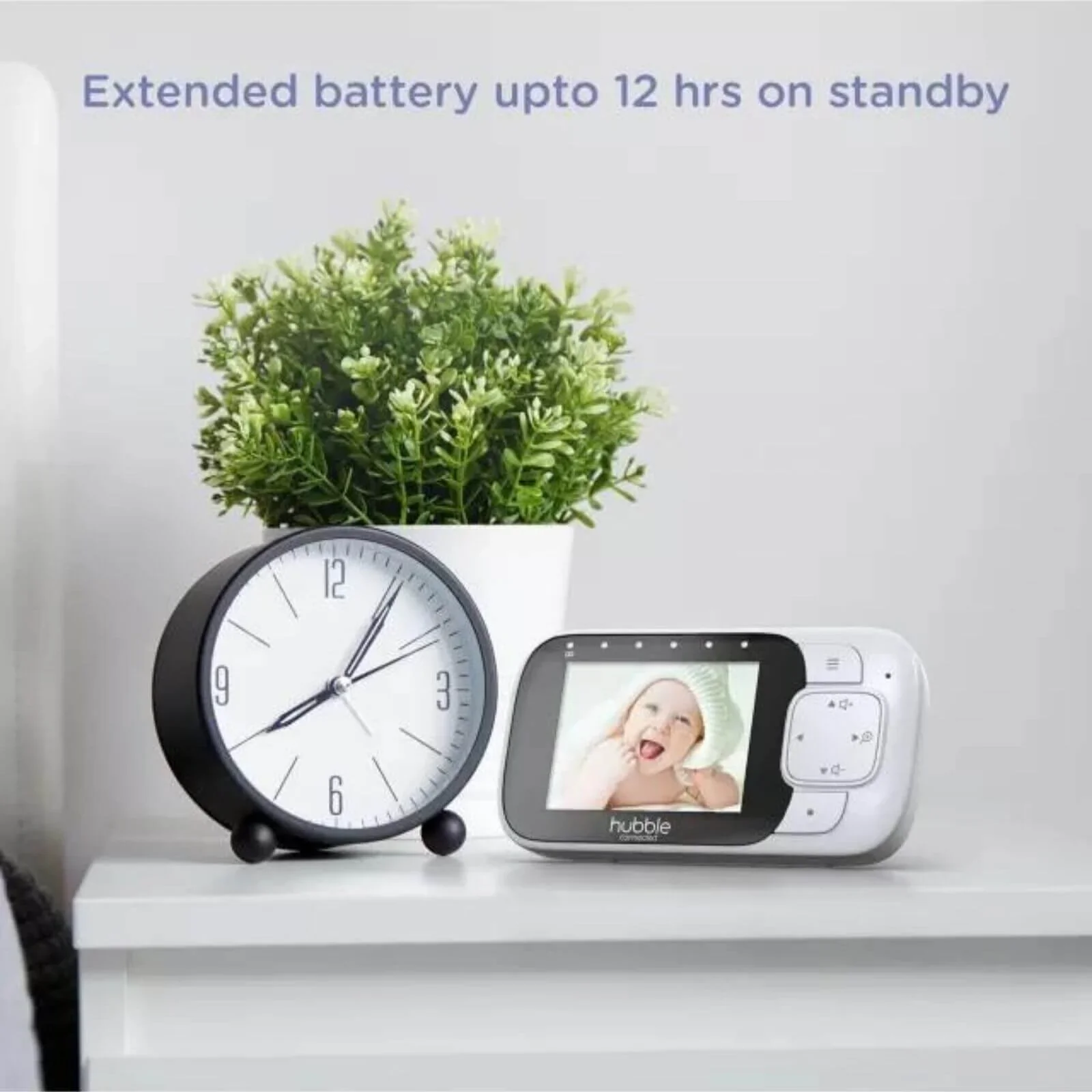 Hubble Nursery Pal Essentials 2.8" Video Baby Monitor White - Image 6
