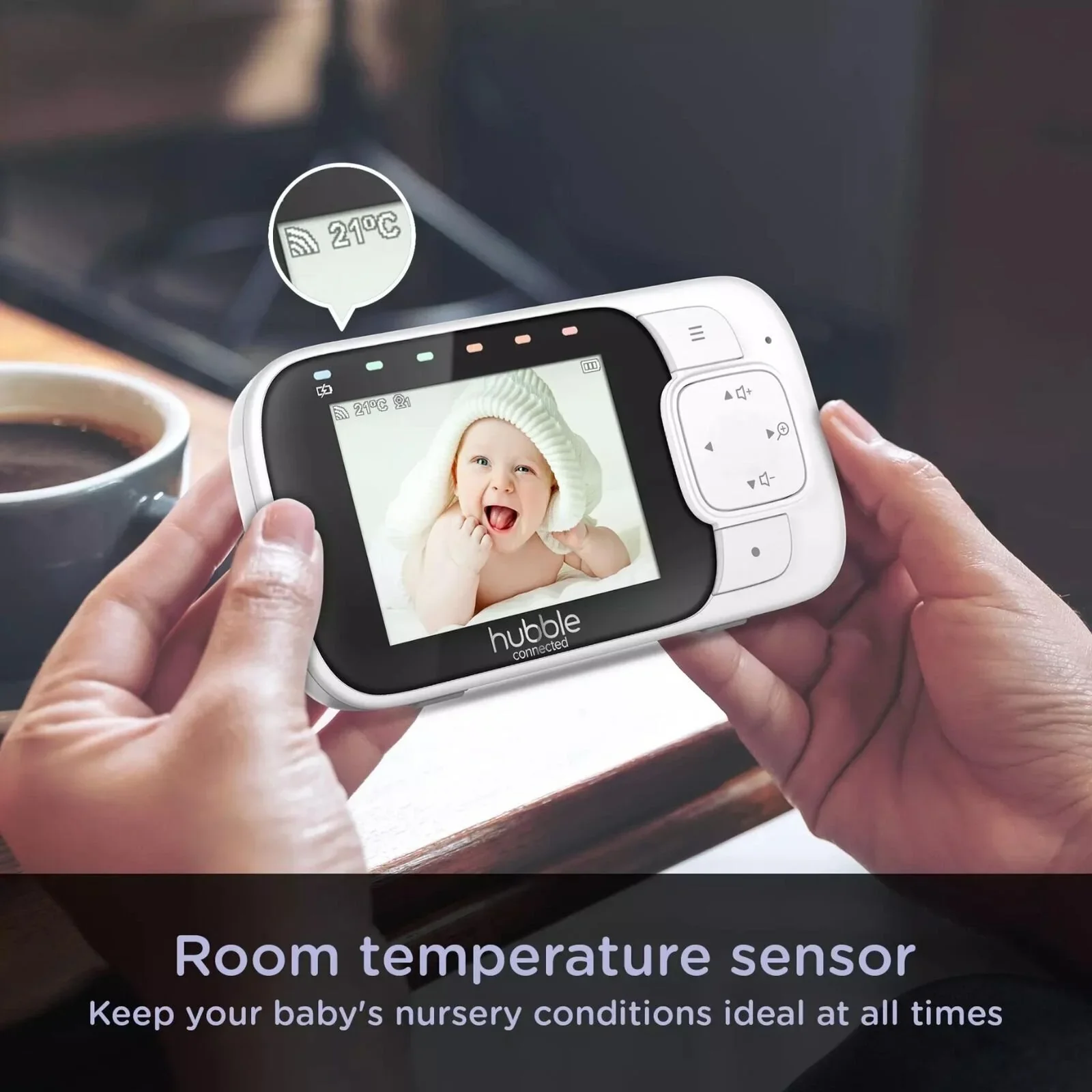Hubble Nursery View Glow - 2.8" Video Baby Monitor White - Image 7